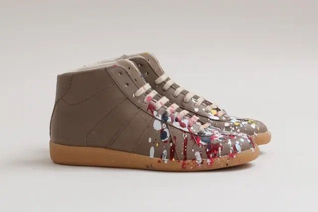 Maison martin margiela paint discount splatter sneakers high top