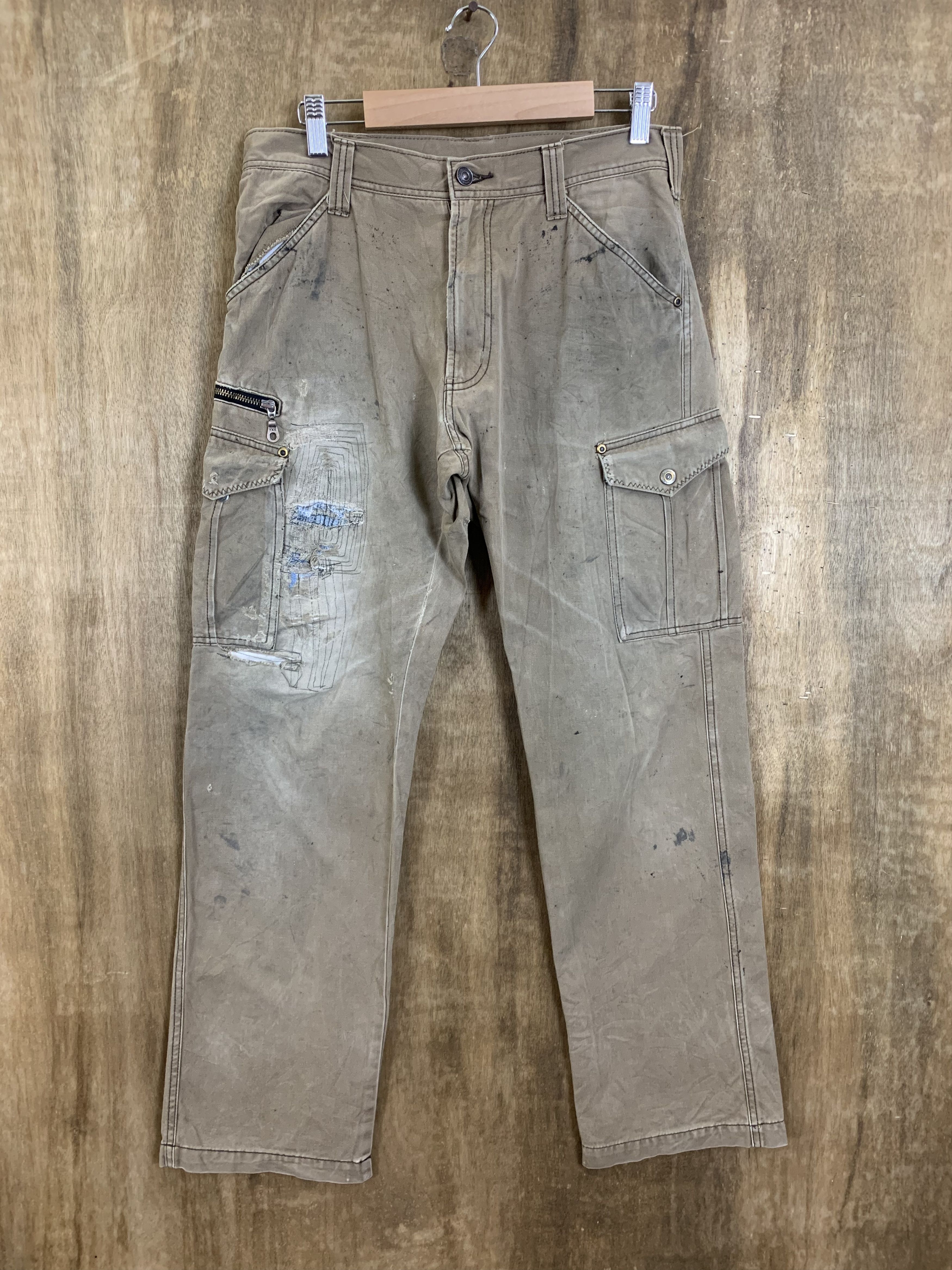 Japanese Brand Cargo Pants Multipocket Distressed Pants Travis Scott Style Size US 28 / EU 44 - 4 Thumbnail