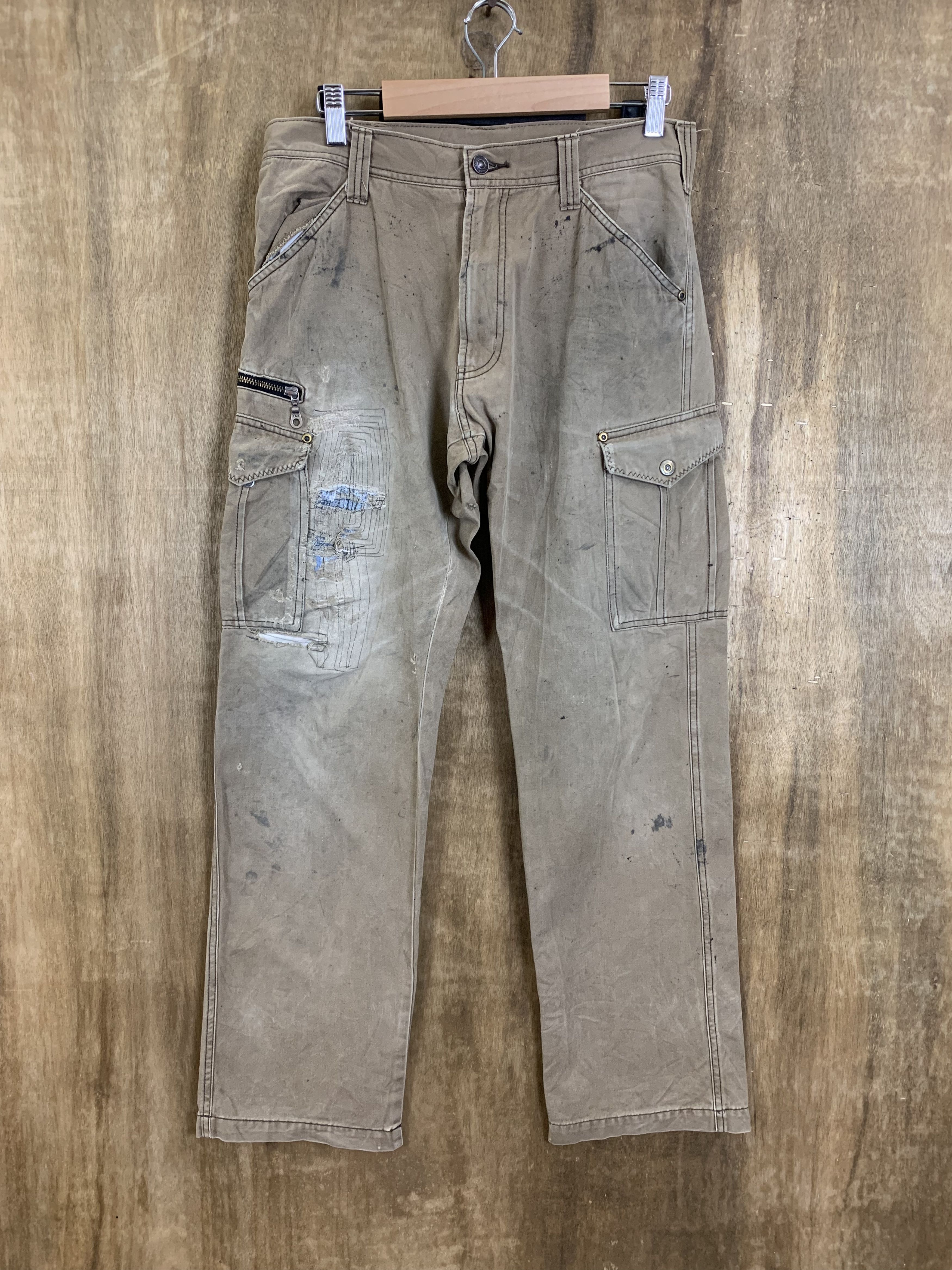 Japanese Brand Cargo Pants Multipocket Distressed Pants Travis Scott Style Size US 28 / EU 44 - 3 Thumbnail