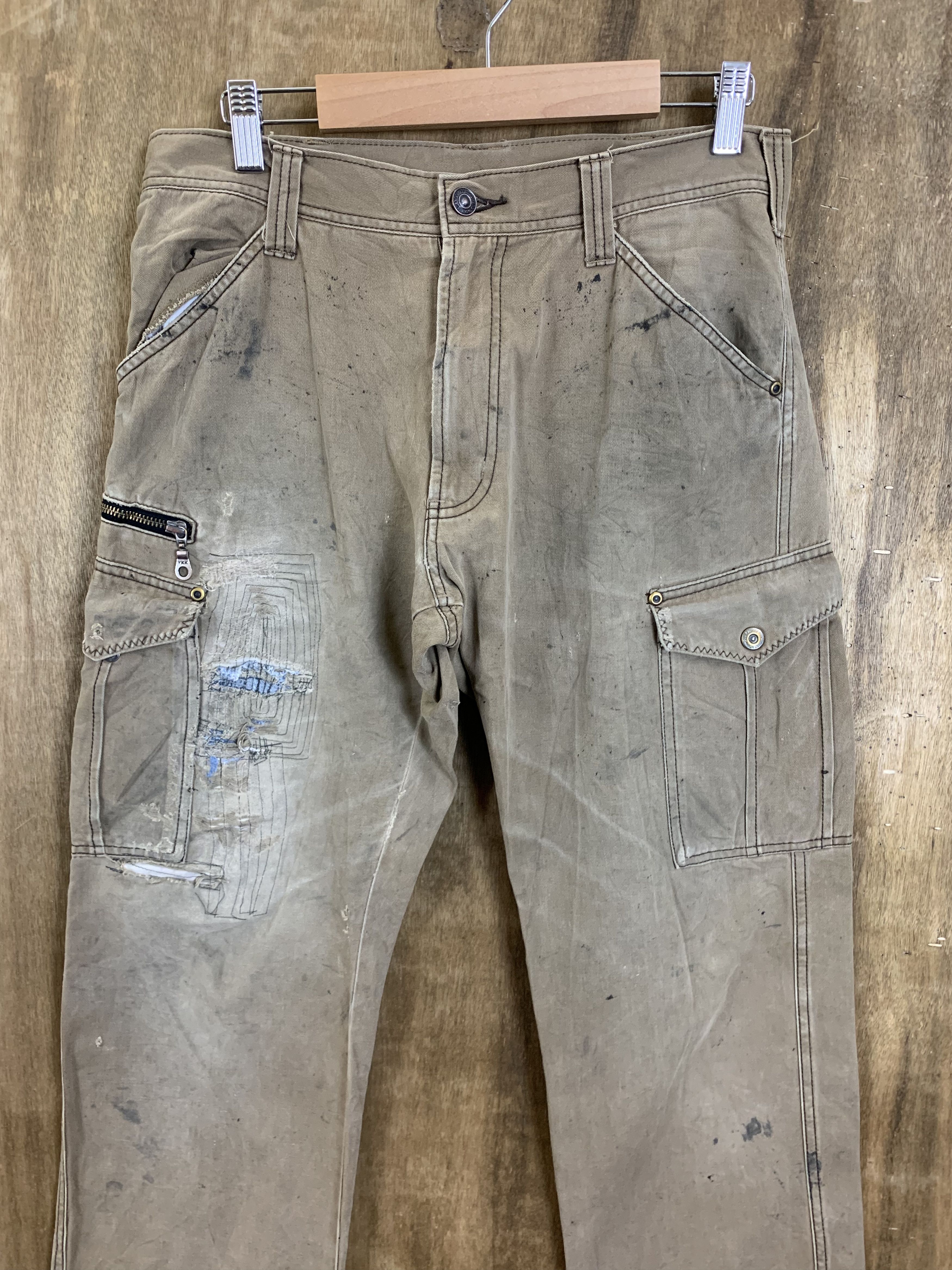 Japanese Brand Cargo Pants Multipocket Distressed Pants Travis Scott Style Size US 28 / EU 44 - 5 Thumbnail