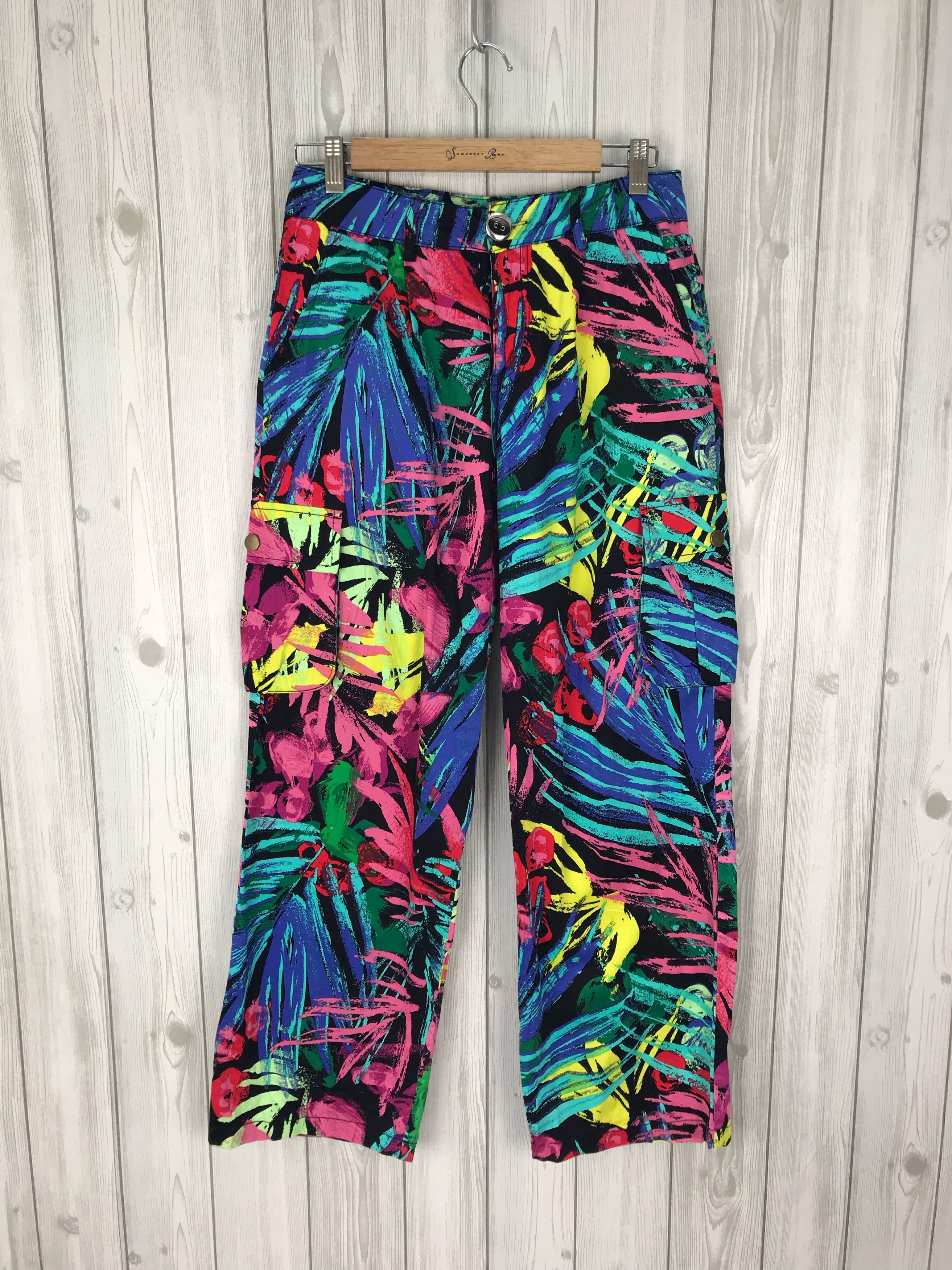 Art Comes First Japanese Brand All Over Print Floral Cargo Pants Size US 28 / EU 44 - 2 Thumbnail