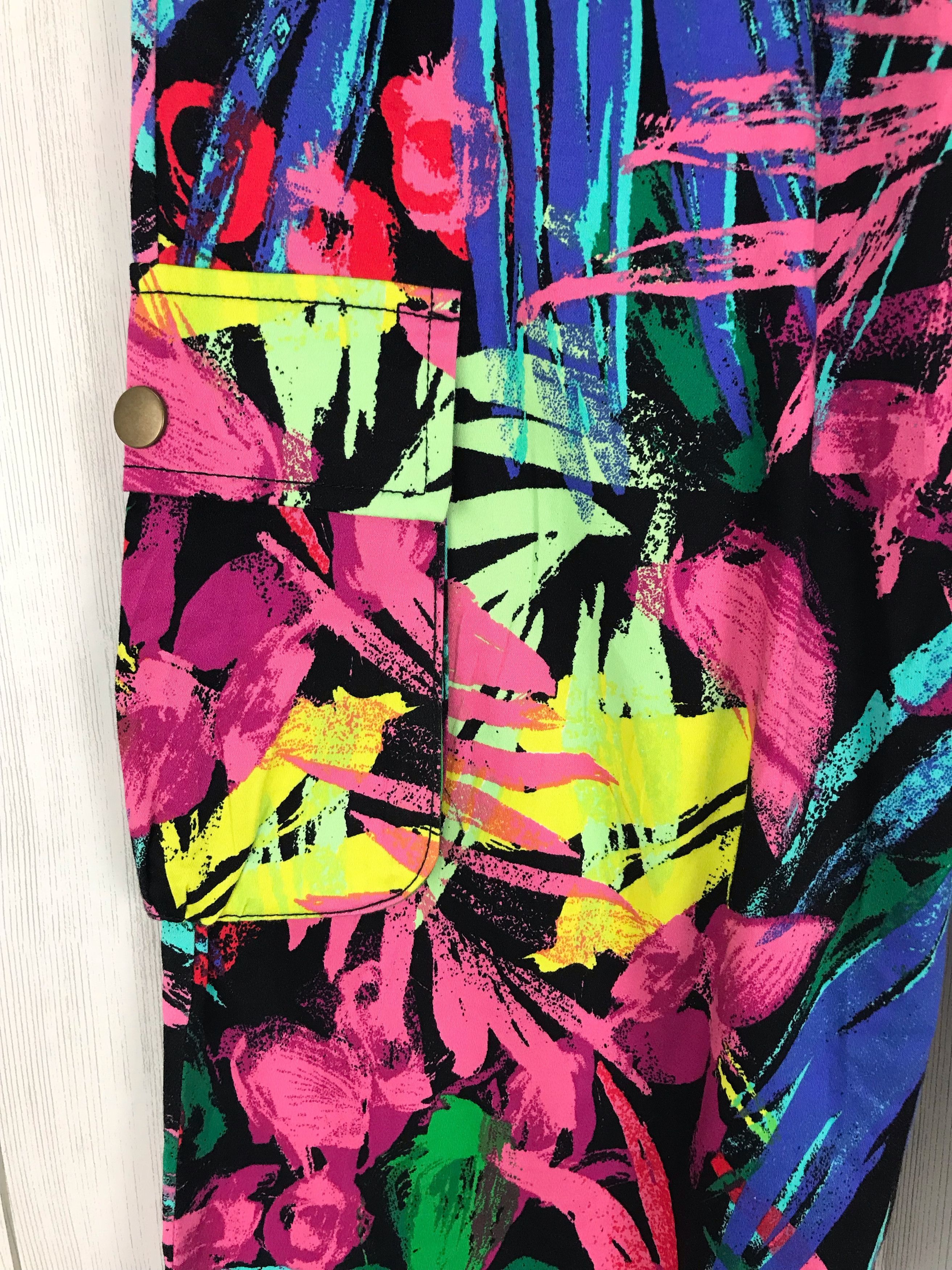 Art Comes First Japanese Brand All Over Print Floral Cargo Pants Size US 28 / EU 44 - 4 Thumbnail