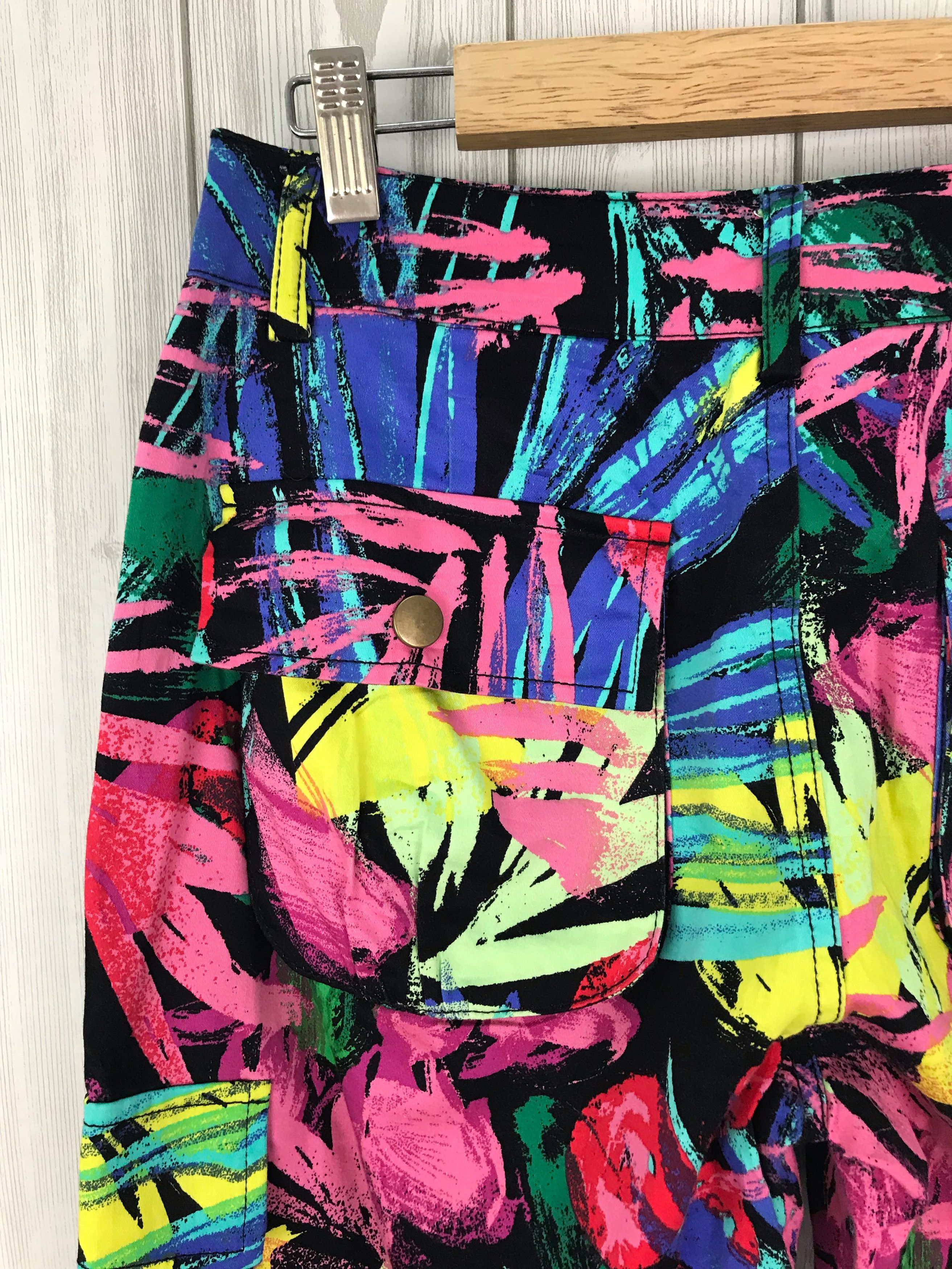 Art Comes First Japanese Brand All Over Print Floral Cargo Pants Size US 28 / EU 44 - 10 Thumbnail