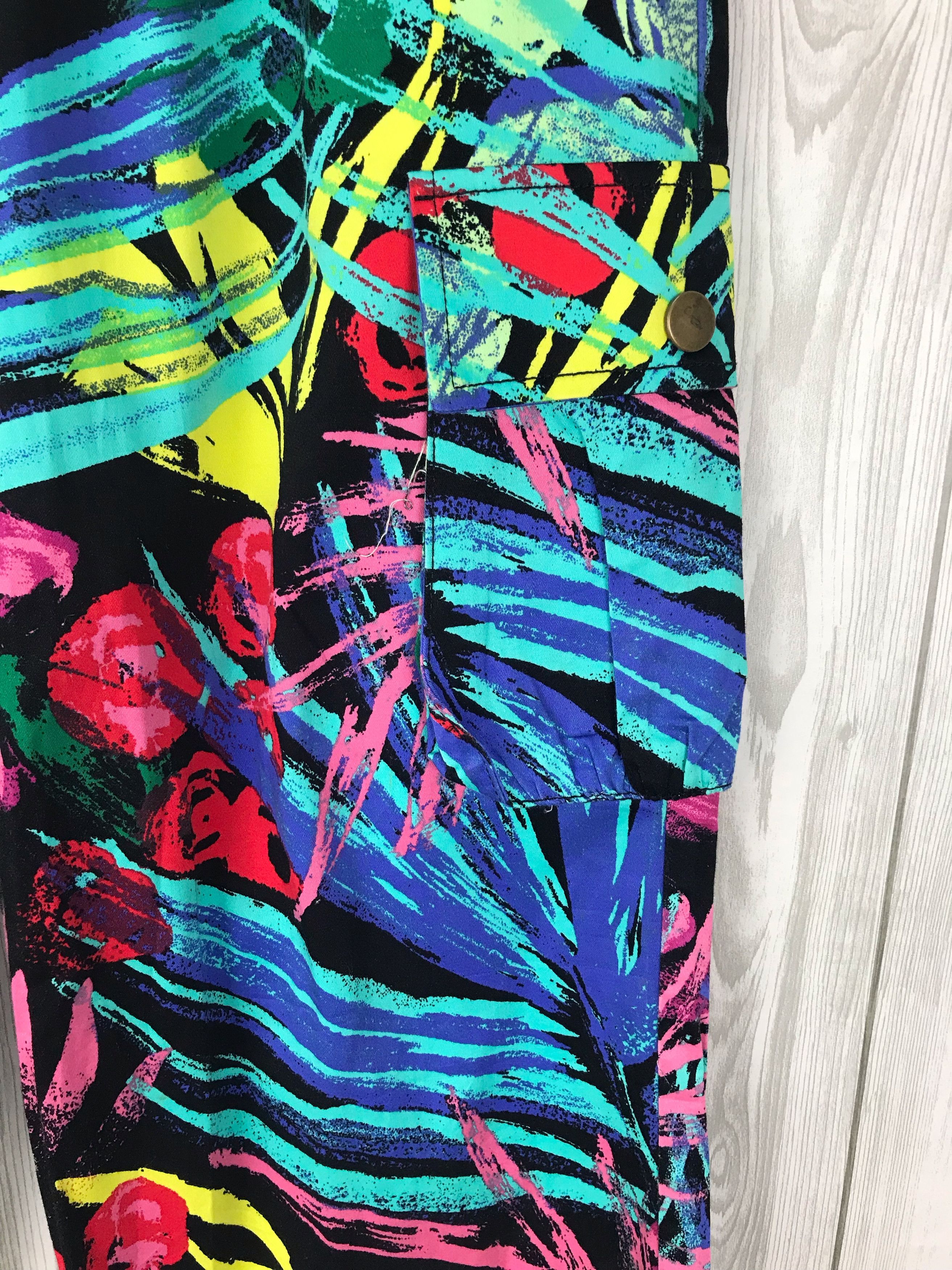 Art Comes First Japanese Brand All Over Print Floral Cargo Pants Size US 28 / EU 44 - 5 Thumbnail
