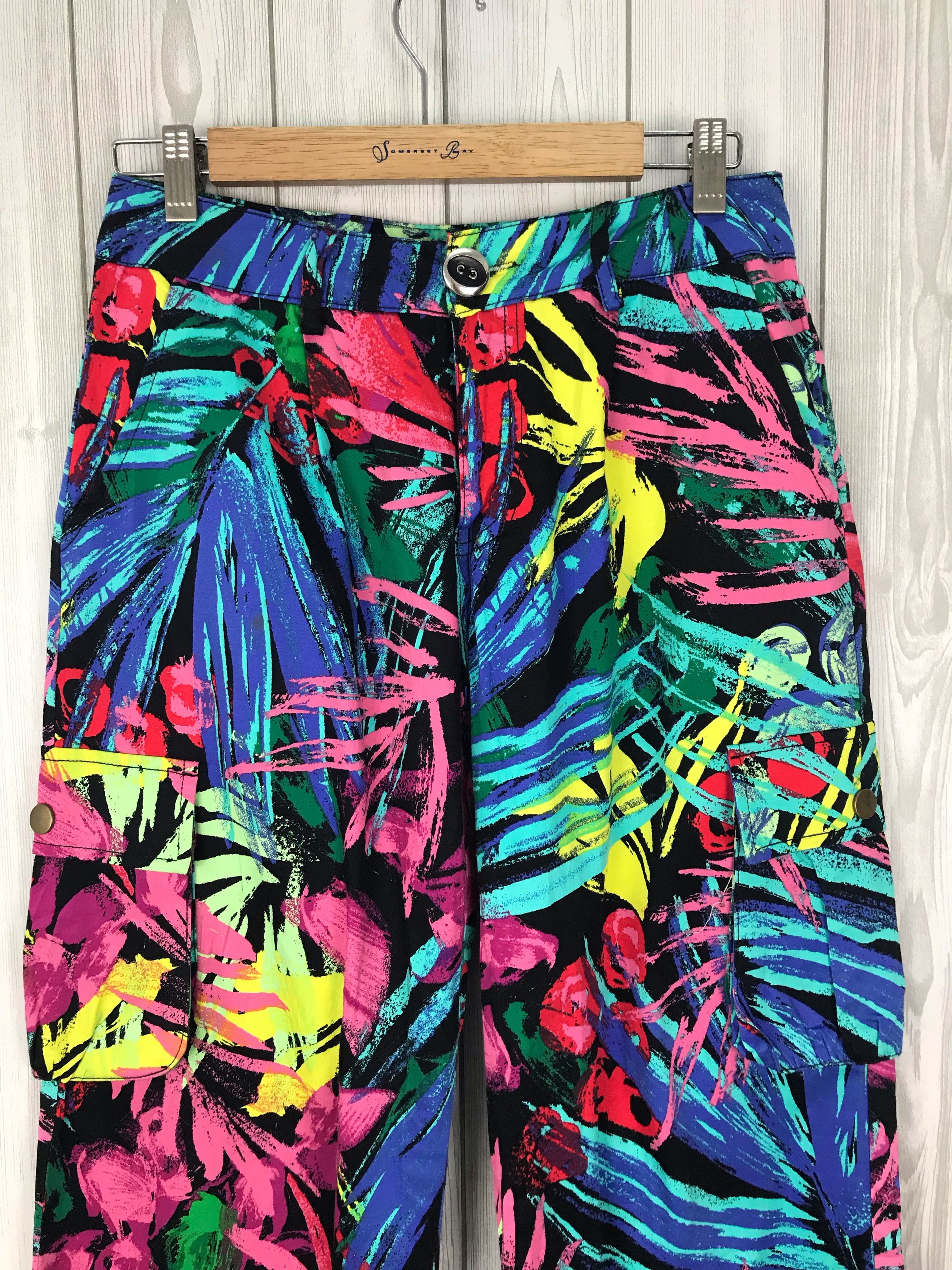 Art Comes First Japanese Brand All Over Print Floral Cargo Pants Size US 28 / EU 44 - 3 Thumbnail