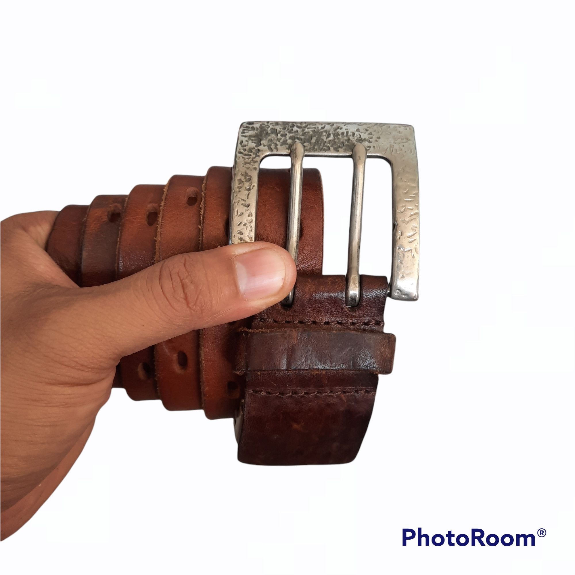 image of Craftsman Vintage Double Hole Crafted Leather Belt, Men's