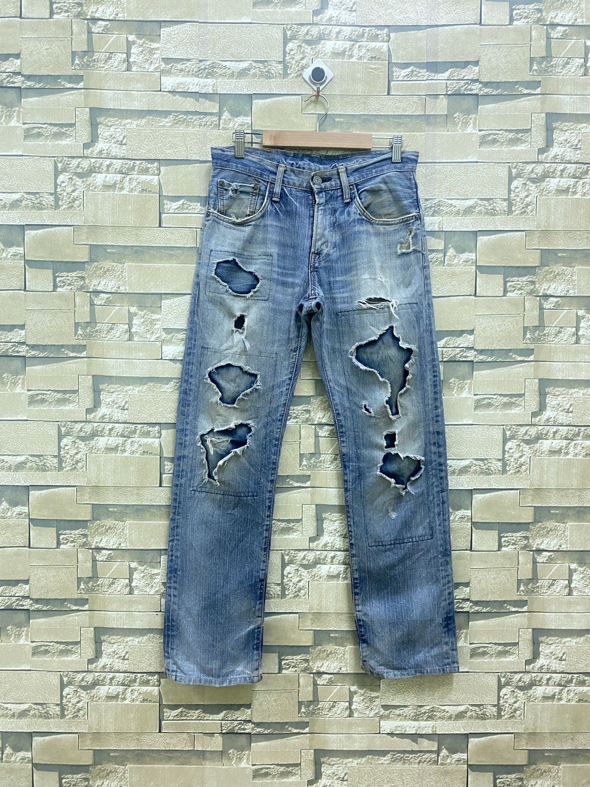 image of Distressed Denim x Vintage Edwin Extra Extreme Thrashed Denim in Blue, Men's (Size 29)