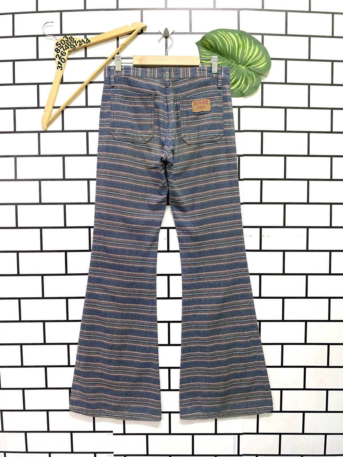 Vintage Vintage BISON GENUINE WASTERN Stripe Flared Bell Bottom Pant Size US 30 / EU 46 - 2 Thumbnail
