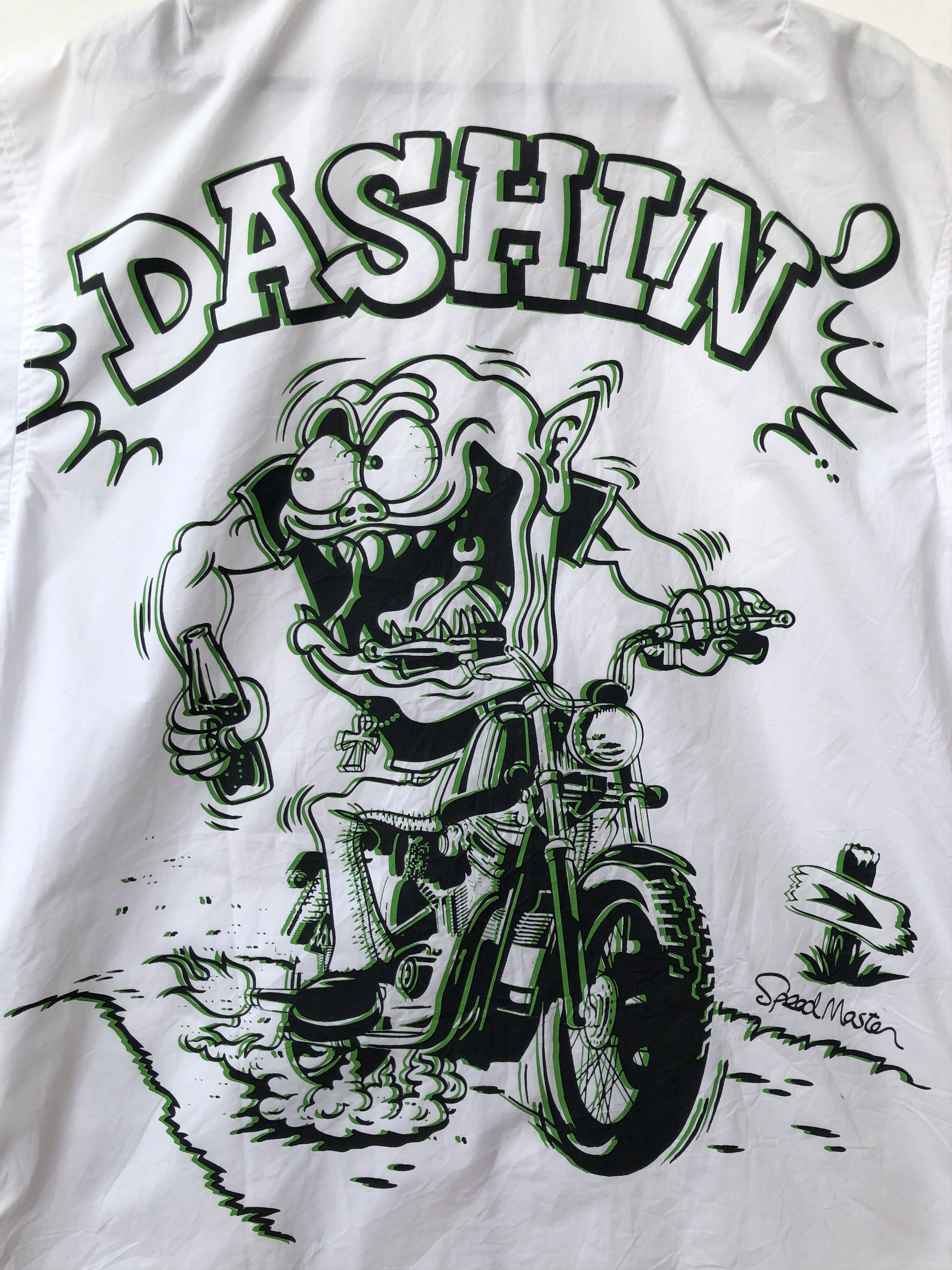 Japanese Brand SPEED MONSTER MOTORCYCLE S/S ZIPPER JACKET Size US L / EU 52-54 / 3 - 3 Thumbnail