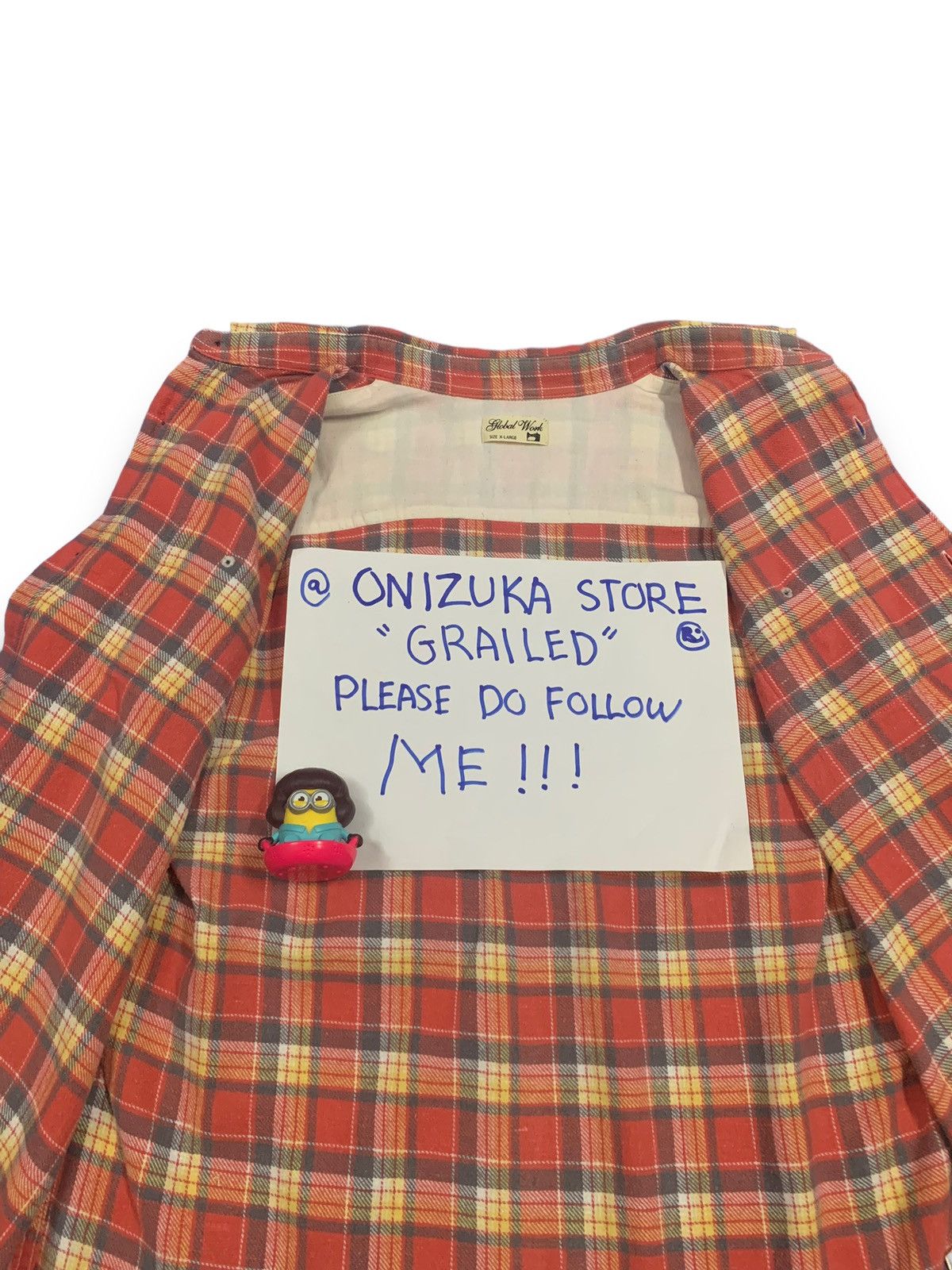 Global Work Japanese Brand Checkered Flannel Shirt Travis Scott Style Size US M / EU 48-50 / 2 - 14 Thumbnail