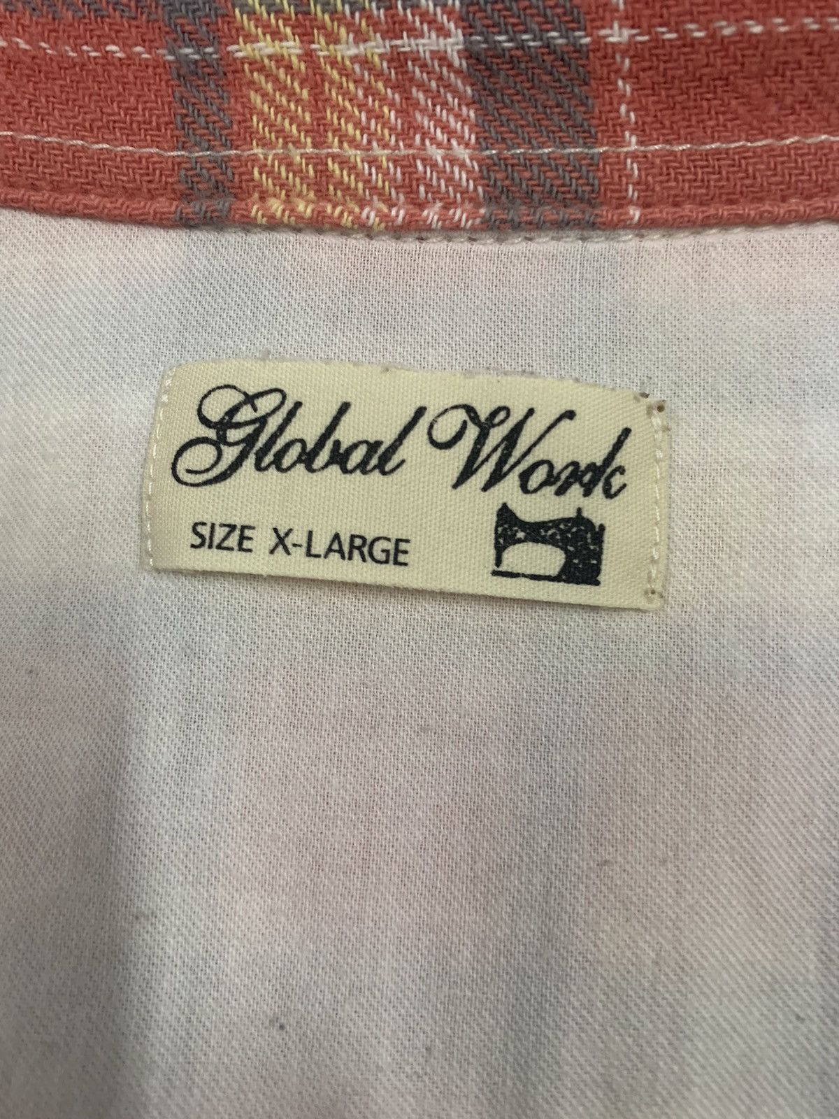 Global Work Japanese Brand Checkered Flannel Shirt Travis Scott Style Size US M / EU 48-50 / 2 - 18 Thumbnail