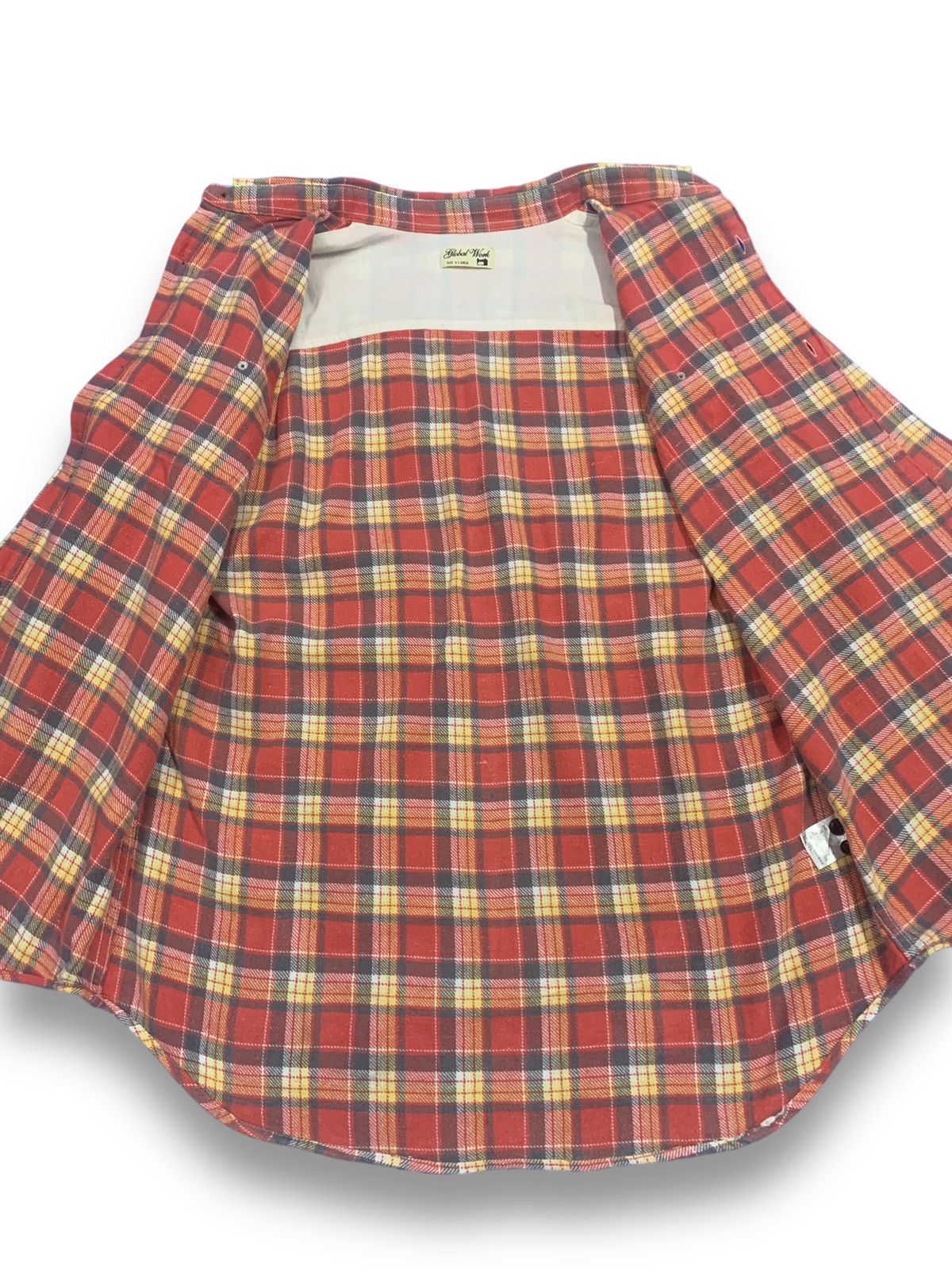 Global Work Japanese Brand Checkered Flannel Shirt Travis Scott Style Size US M / EU 48-50 / 2 - 13 Thumbnail