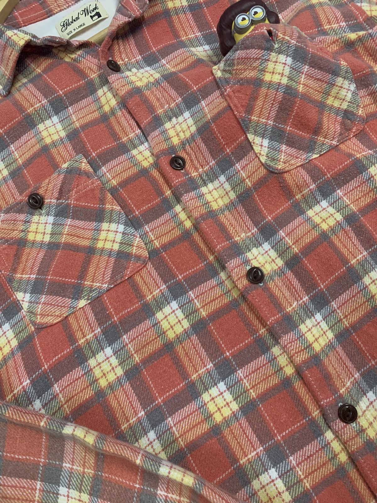 Global Work Japanese Brand Checkered Flannel Shirt Travis Scott Style Size US M / EU 48-50 / 2 - 11 Thumbnail