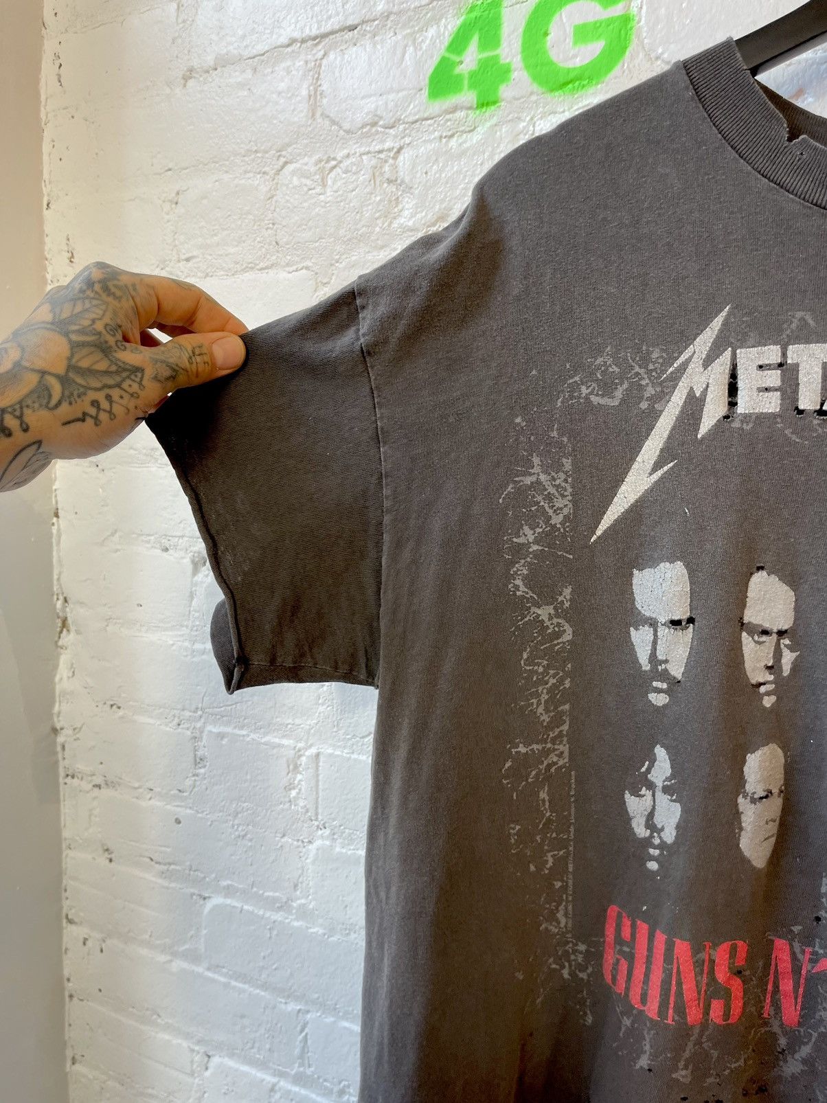 Vintage 1992 Metallica Guns N Roses THRASHED Band Shirt