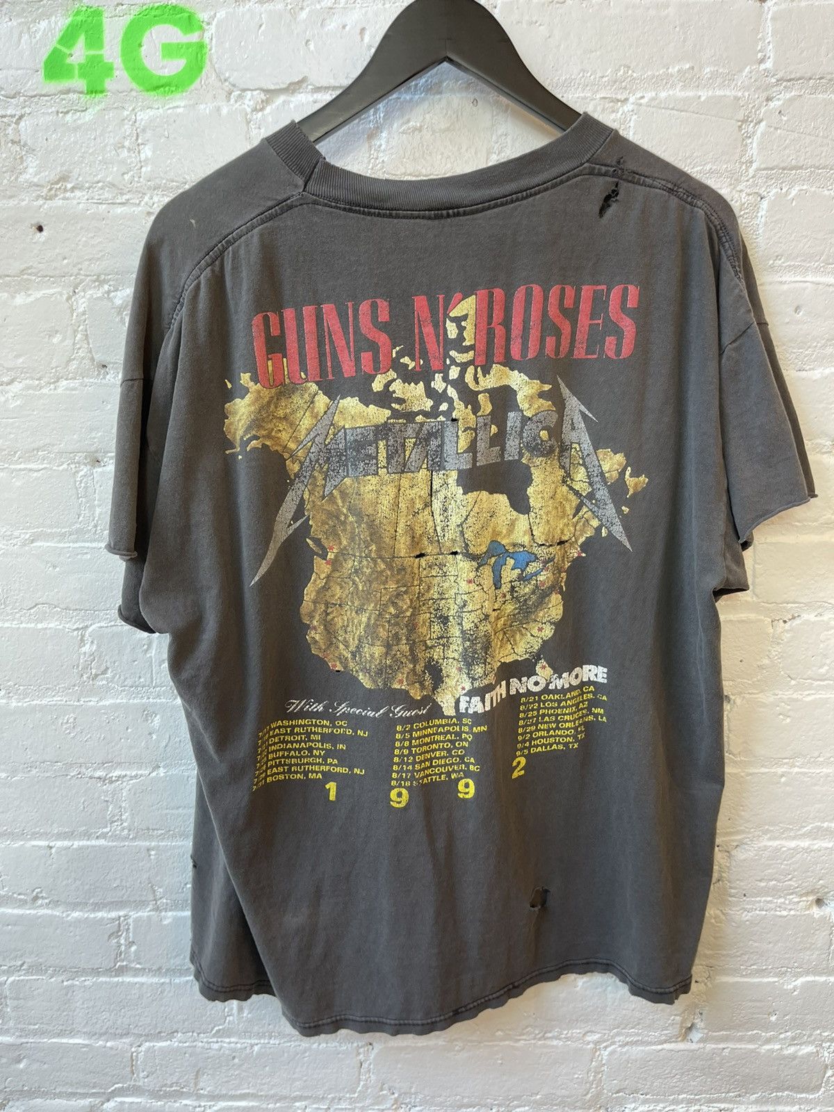 Vintage 1992 Metallica Guns N Roses THRASHED Band Shirt