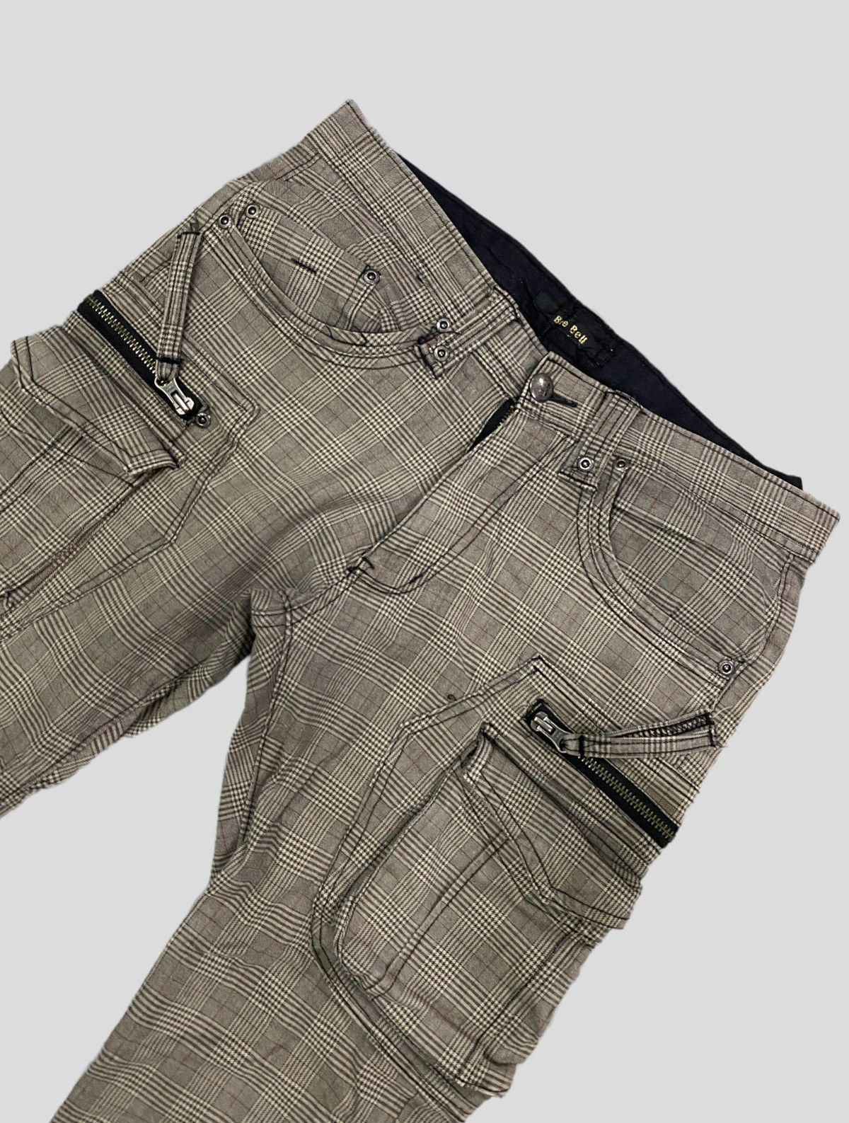 Designer × Japanese Brand BEEBALL 8 Pocket Checked Bootcut Cargo Pants Size US 28 / EU 44 - 3 Thumbnail