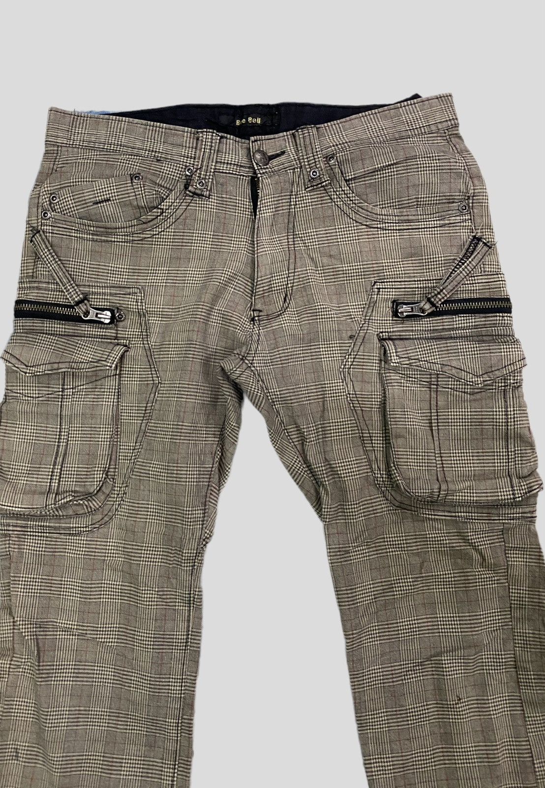 Designer × Japanese Brand BEEBALL 8 Pocket Checked Bootcut Cargo Pants Size US 28 / EU 44 - 5 Thumbnail
