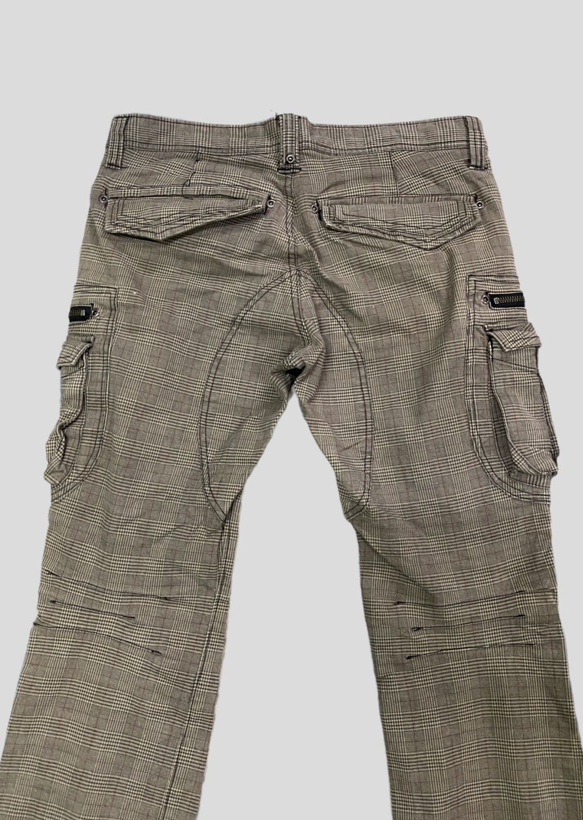 Designer × Japanese Brand BEEBALL 8 Pocket Checked Bootcut Cargo Pants Size US 28 / EU 44 - 8 Thumbnail