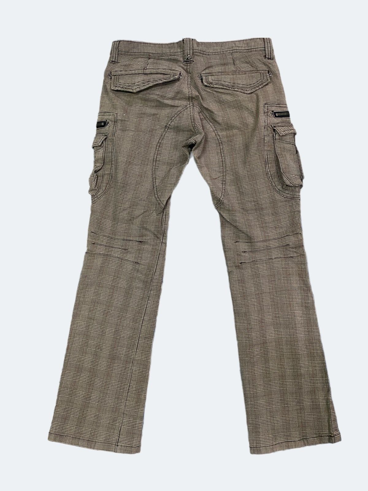 Designer × Japanese Brand BEEBALL 8 Pocket Checked Bootcut Cargo Pants Size US 28 / EU 44 - 2 Thumbnail