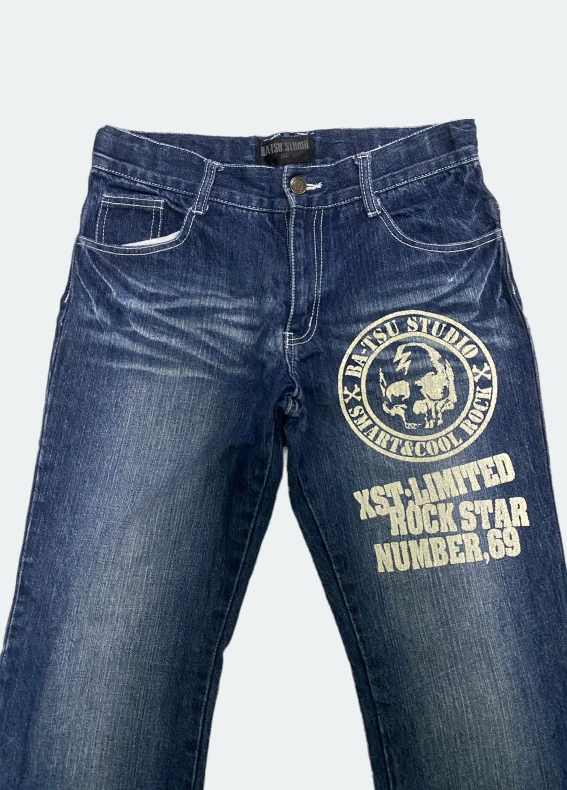 Designer × Japanese Brand × Vintage BA-TSU STUDIO Back Pocket Skull Rock Denim Size 28" / US 6 / IT 42 - 5 Thumbnail
