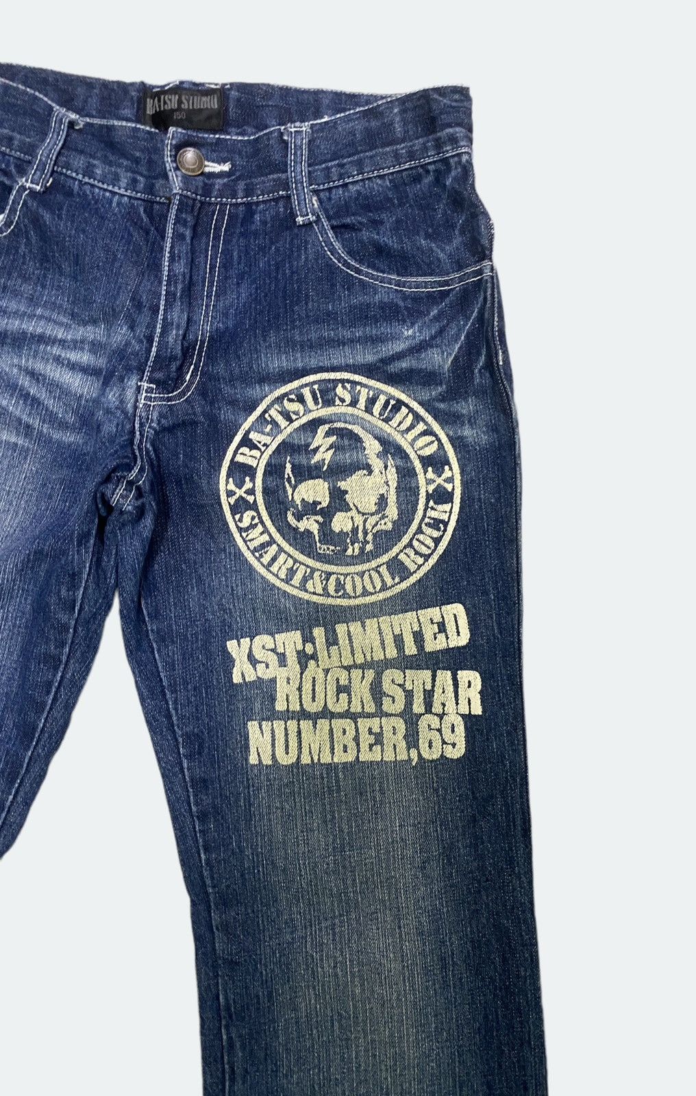 Designer × Japanese Brand × Vintage BA-TSU STUDIO Back Pocket Skull Rock Denim Size 28" / US 6 / IT 42 - 6 Thumbnail