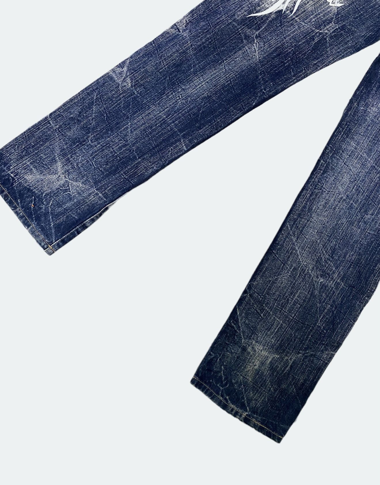 Designer × Japanese Brand × Seditionaries Japanese Unknown Wings Back Side Distressed Acid Wash Denim Size US 27 - 8 Thumbnail