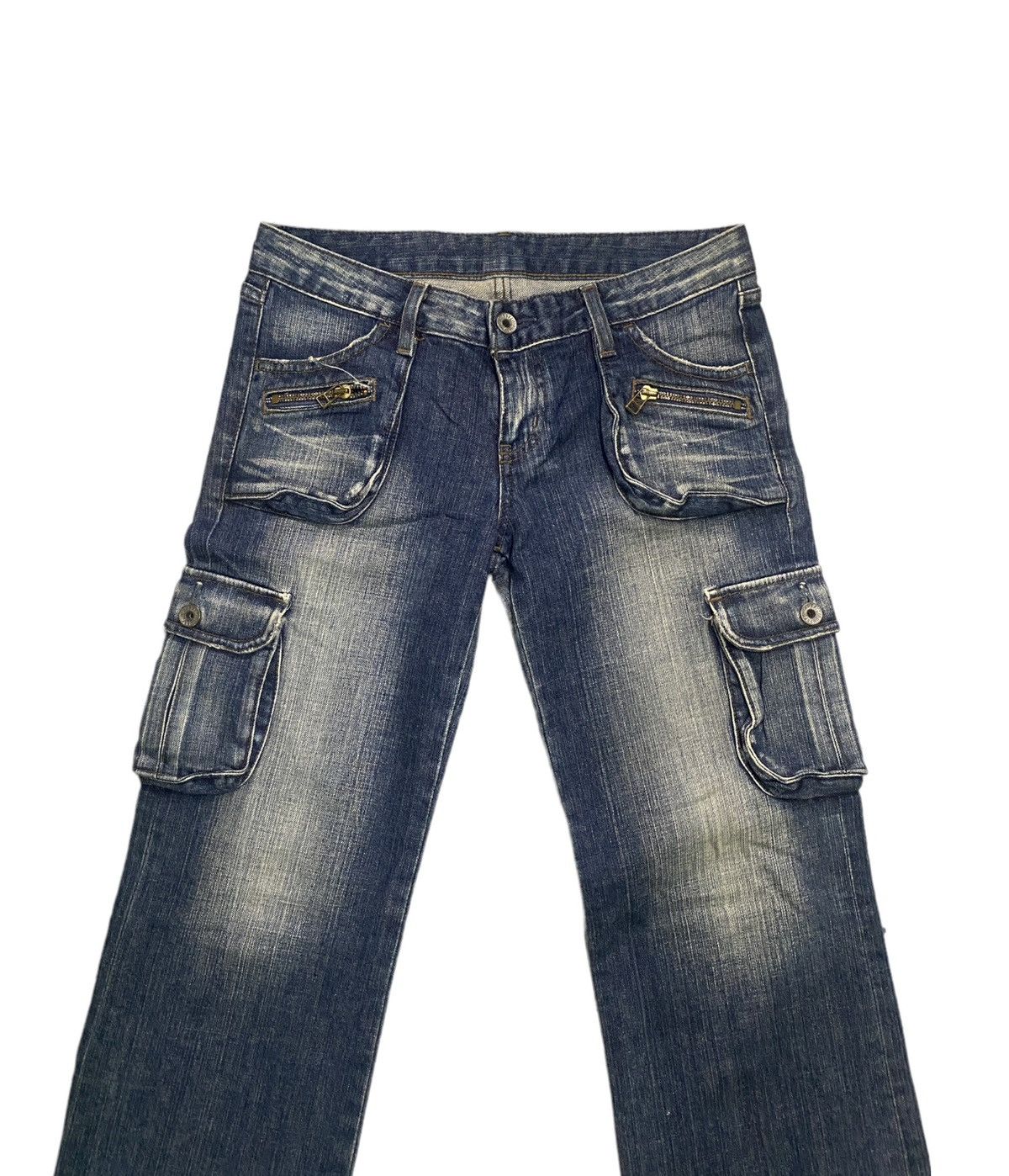 Designer × Japanese Brand MOUSSY 6 Pocket Parachute Low Waist Cargo Denim Size 28" / US 6 / IT 42 - 7 Thumbnail