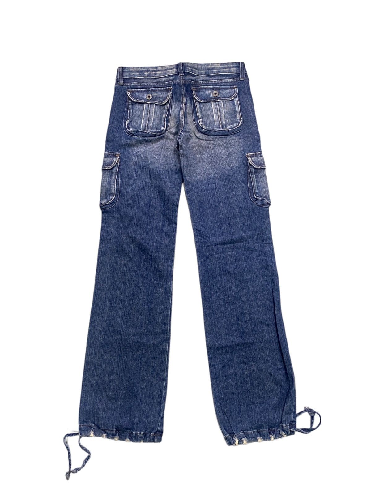 Designer × Japanese Brand MOUSSY 6 Pocket Parachute Low Waist Cargo Denim Size 28" / US 6 / IT 42 - 2 Thumbnail
