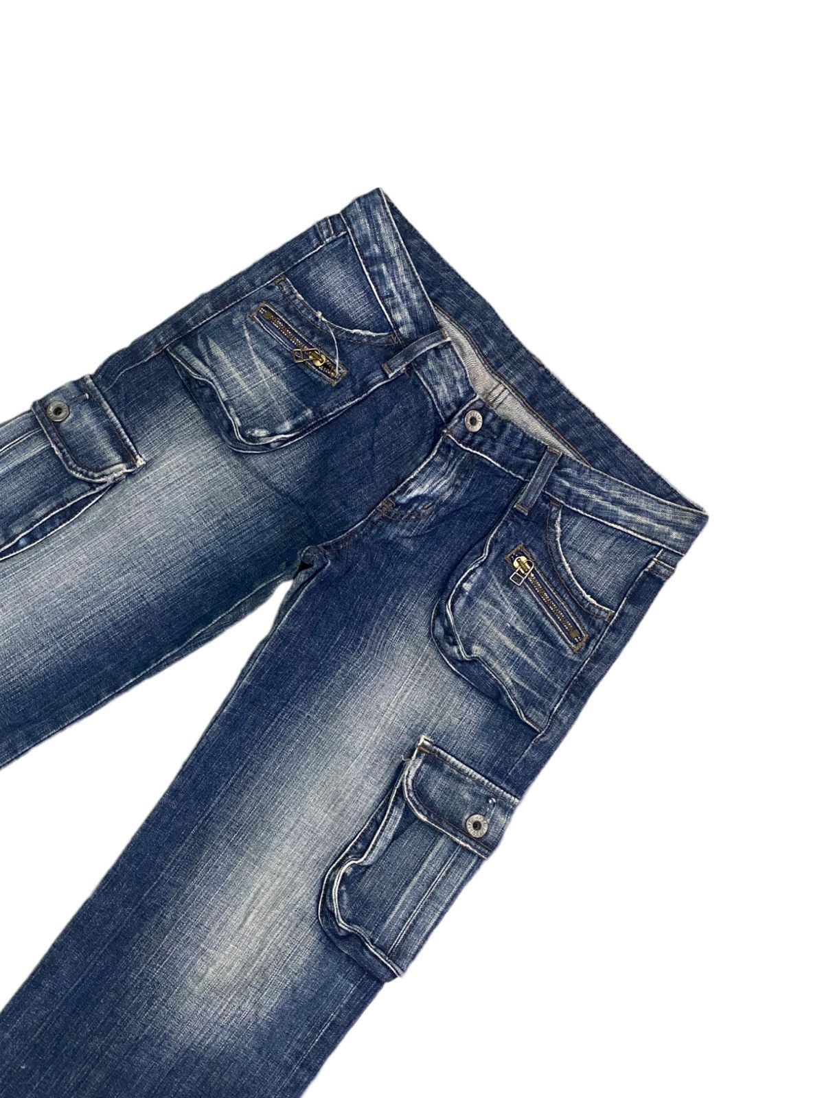 Designer × Japanese Brand MOUSSY 6 Pocket Parachute Low Waist Cargo Denim Size 28" / US 6 / IT 42 - 3 Thumbnail