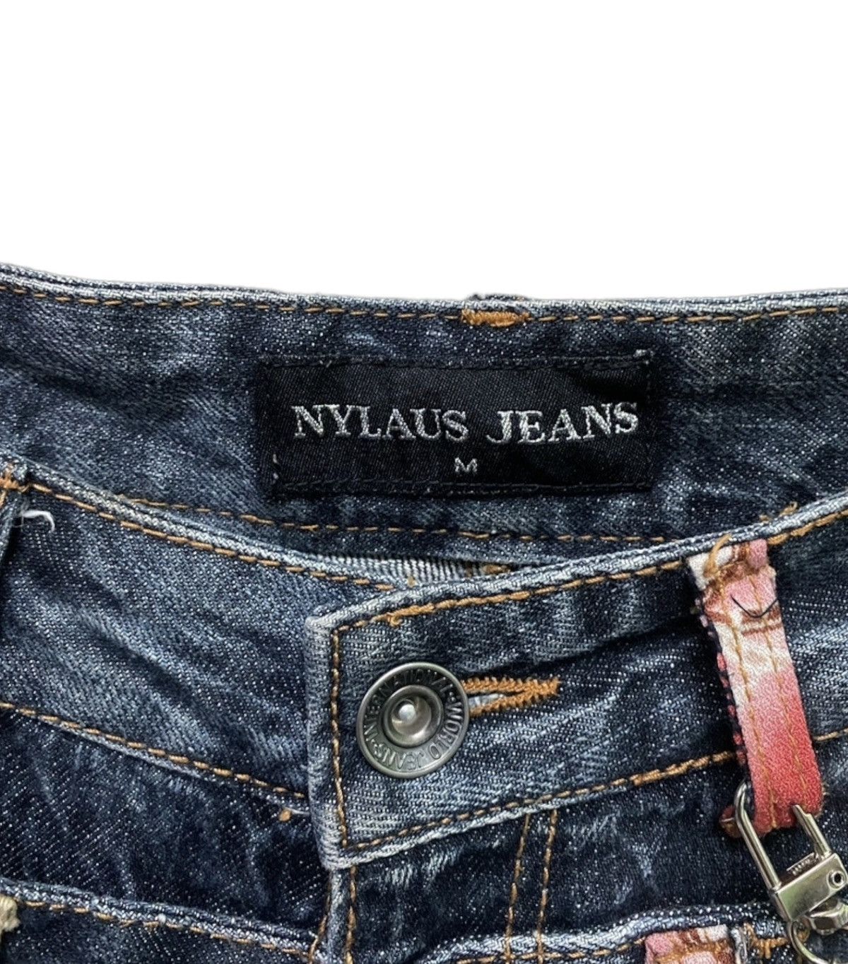 Japanese Brand NYLAUS JEANS Double Waist Low Rise Whisker Jeans Size 28" / US 6 / IT 42 - 9 Thumbnail