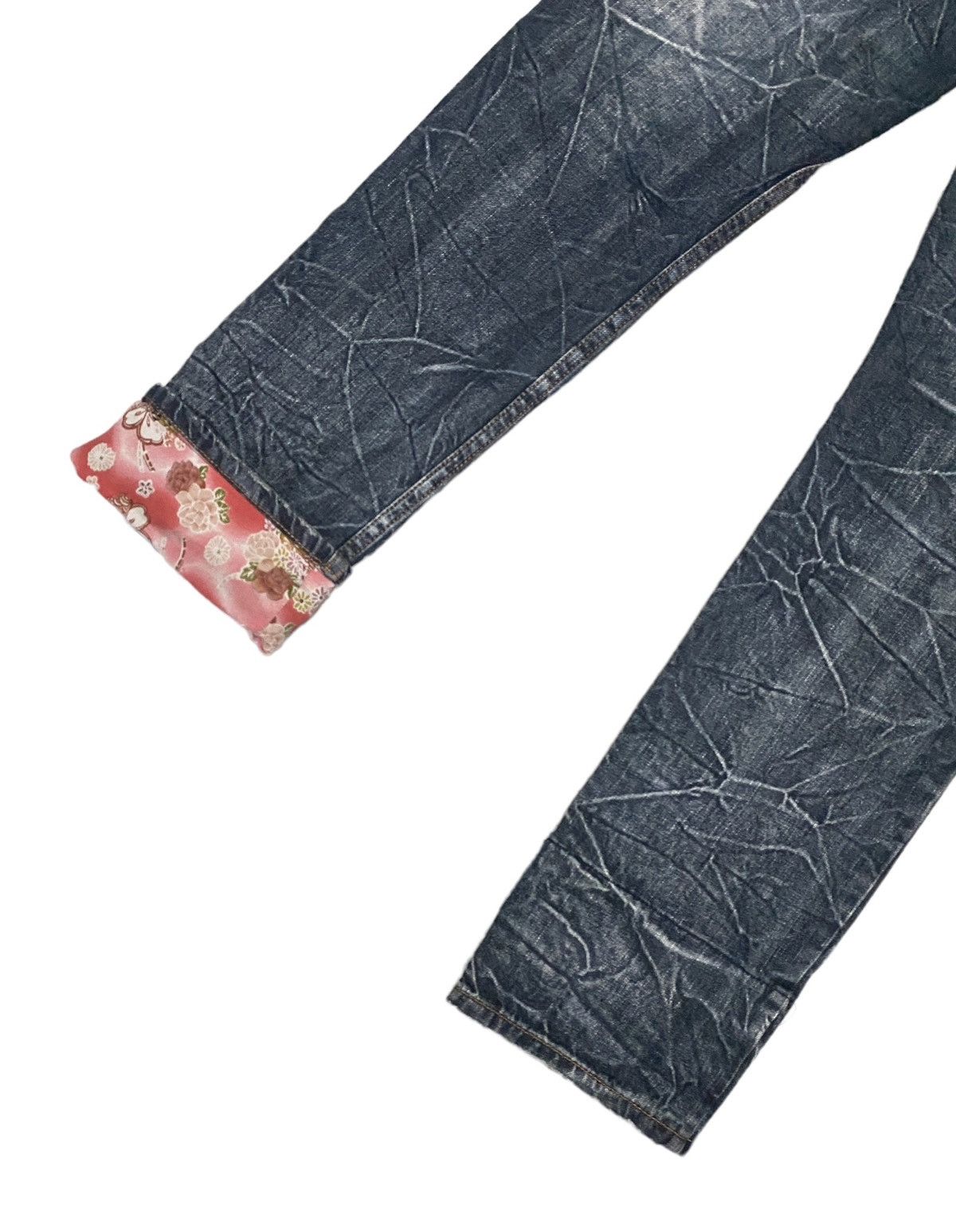 Japanese Brand NYLAUS JEANS Double Waist Low Rise Whisker Jeans Size 28" / US 6 / IT 42 - 7 Thumbnail