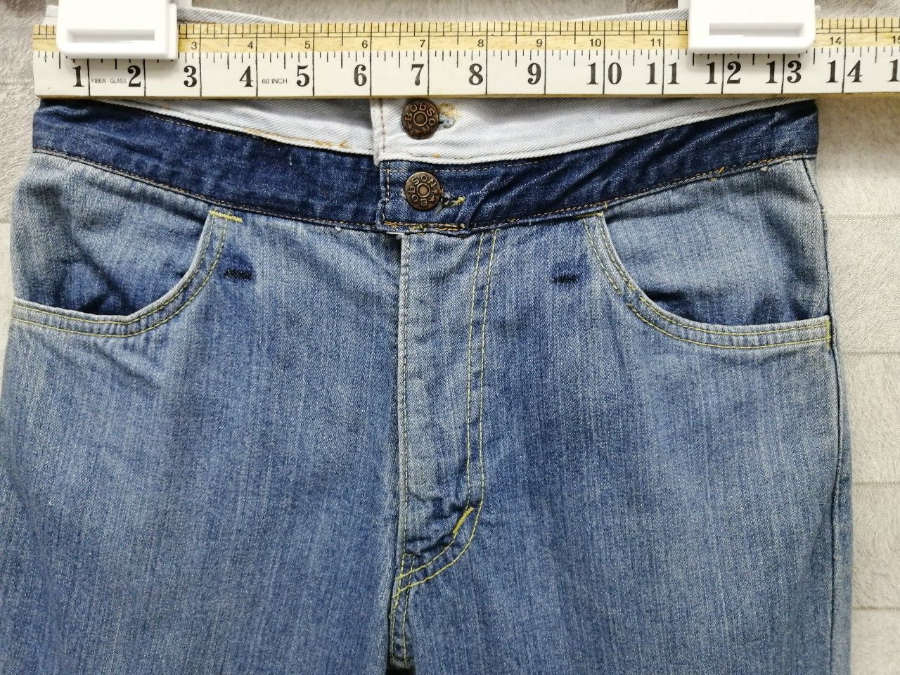 Japanese Brand FIRE! Vtg Custom BOBSON High Waisted Patchwork Denim Size US 27 - 19 Thumbnail