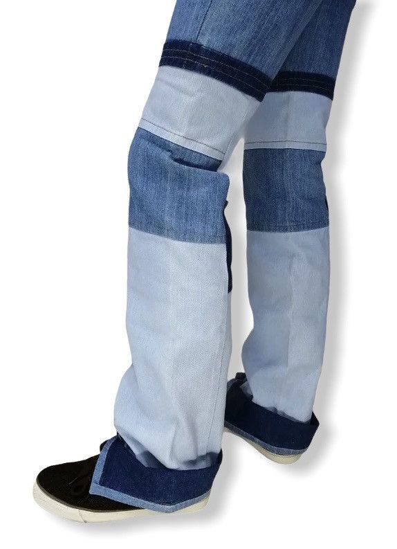 Japanese Brand FIRE! Vtg Custom BOBSON High Waisted Patchwork Denim Size US 27 - 12 Thumbnail