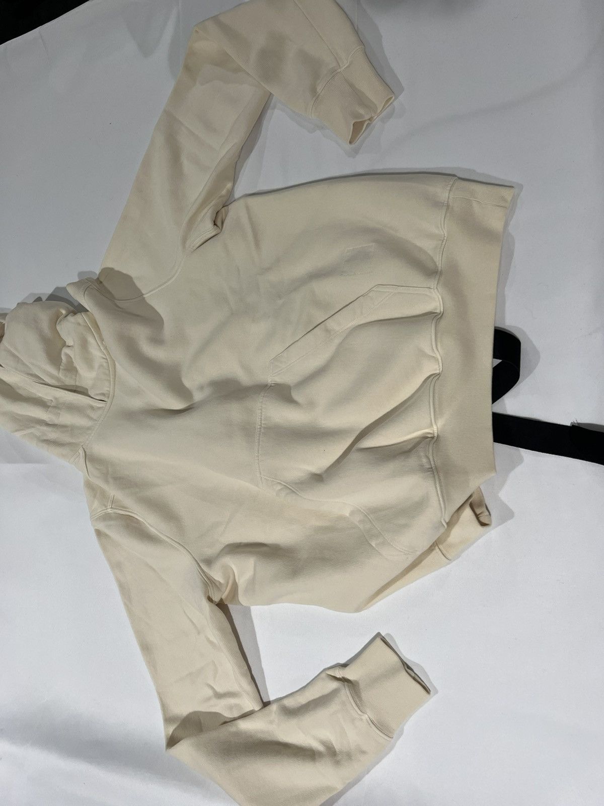 image of Rick Owens Fleece Hoodie. Xl. $850 in Bone, Men's