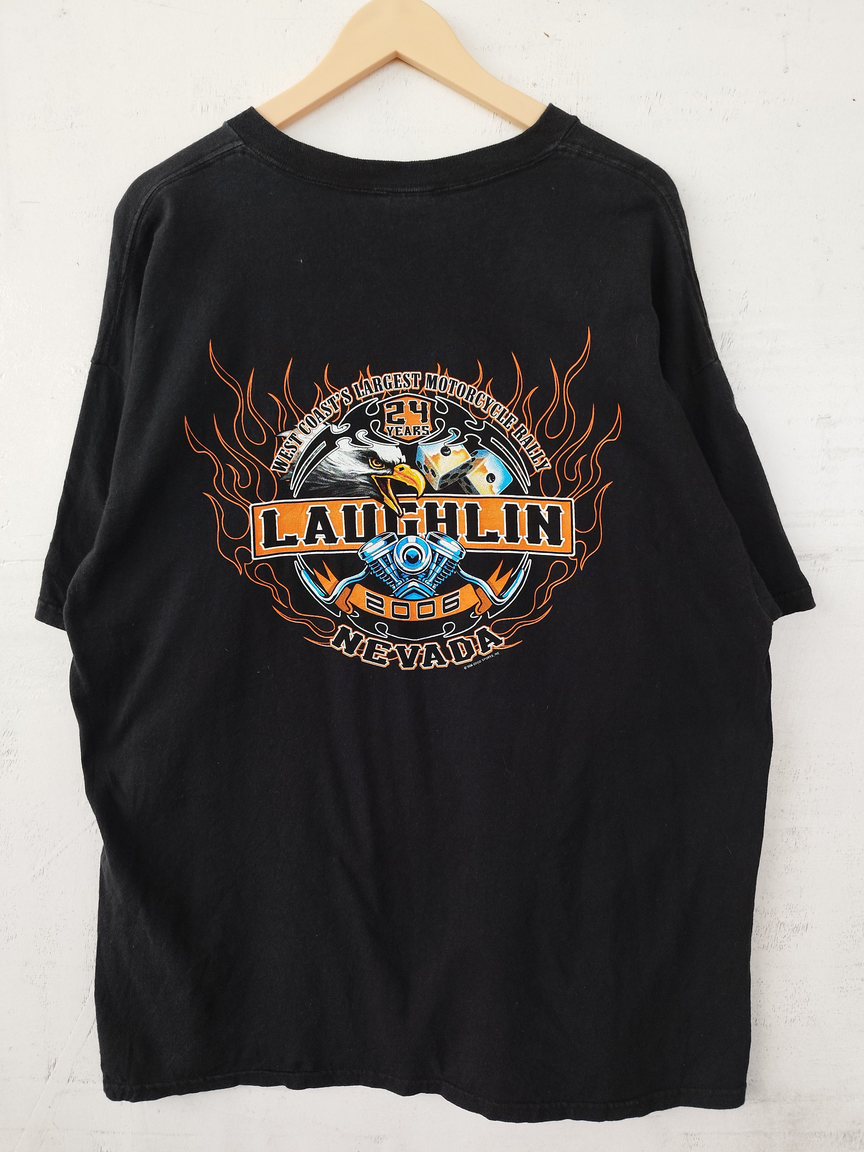 Harley Davidson Vintage 2006 Laughin Nevada t shirt motorcycle Size US XL / EU 56 / 4 - 2 Thumbnail