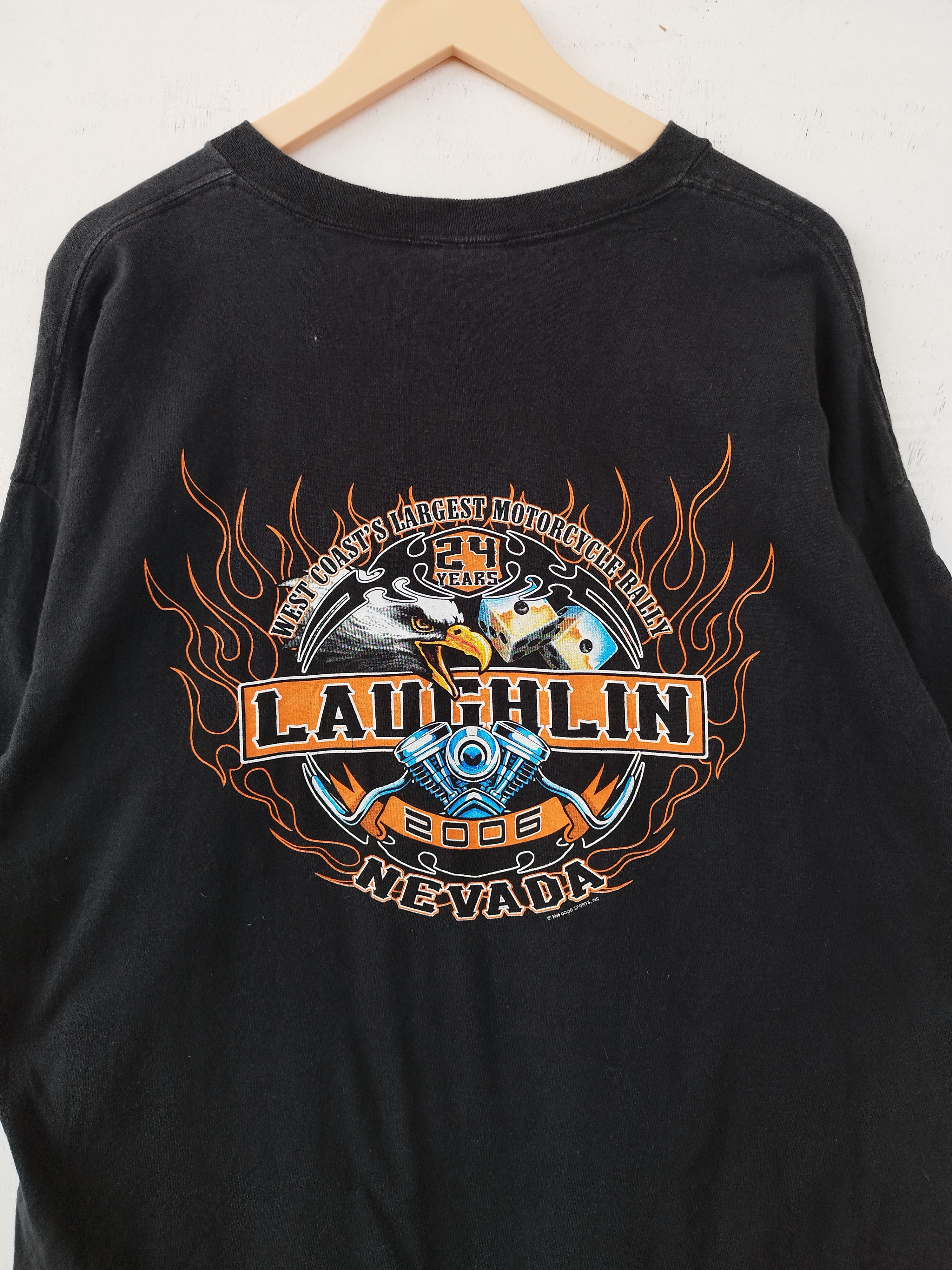 Harley Davidson Vintage 2006 Laughin Nevada t shirt motorcycle Size US XL / EU 56 / 4 - 1 Thumbnail