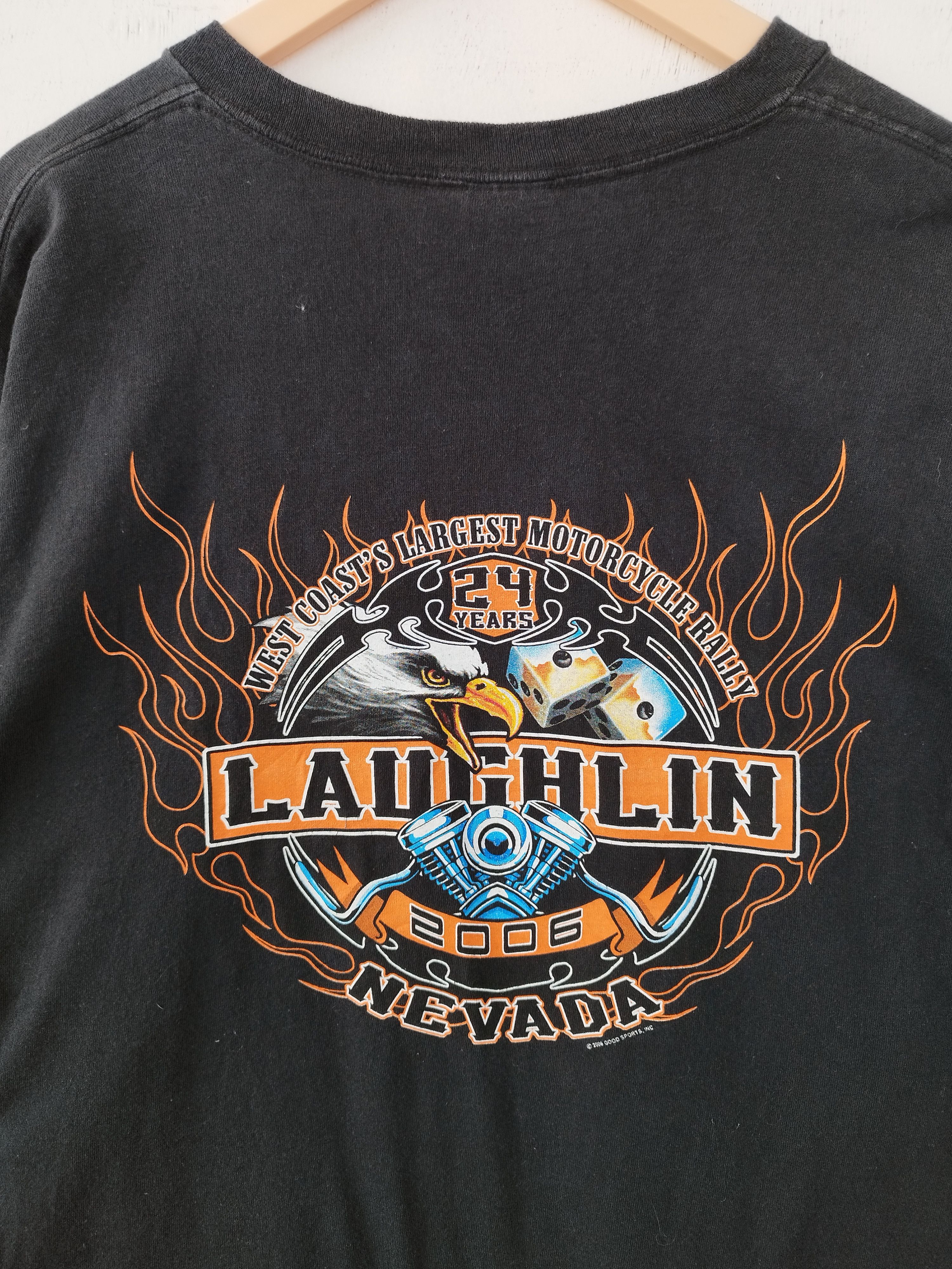 Harley Davidson Vintage 2006 Laughin Nevada t shirt motorcycle Size US XL / EU 56 / 4 - 3 Thumbnail