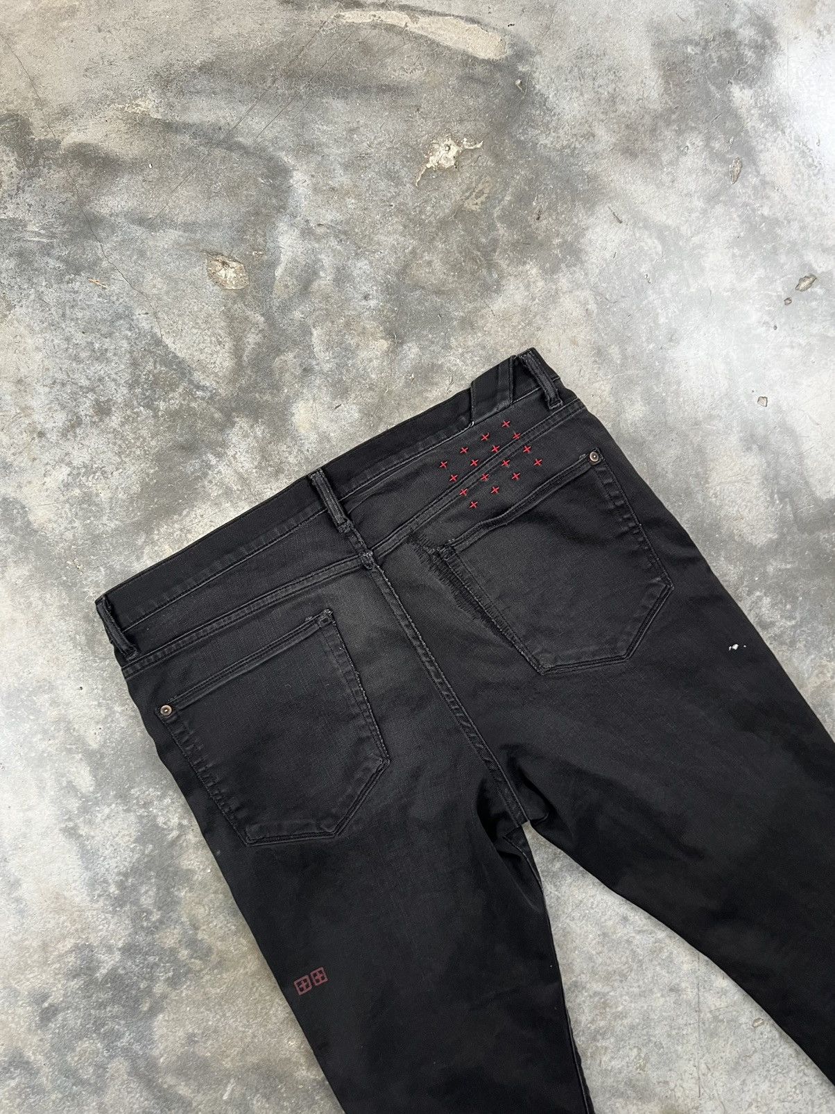 Ksubi Vintage Ksubi Slim Black Red Cross Denim Jeans Sz. 36 ❄️🧊🥣 Size US 36 / EU 52 - 3 Thumbnail