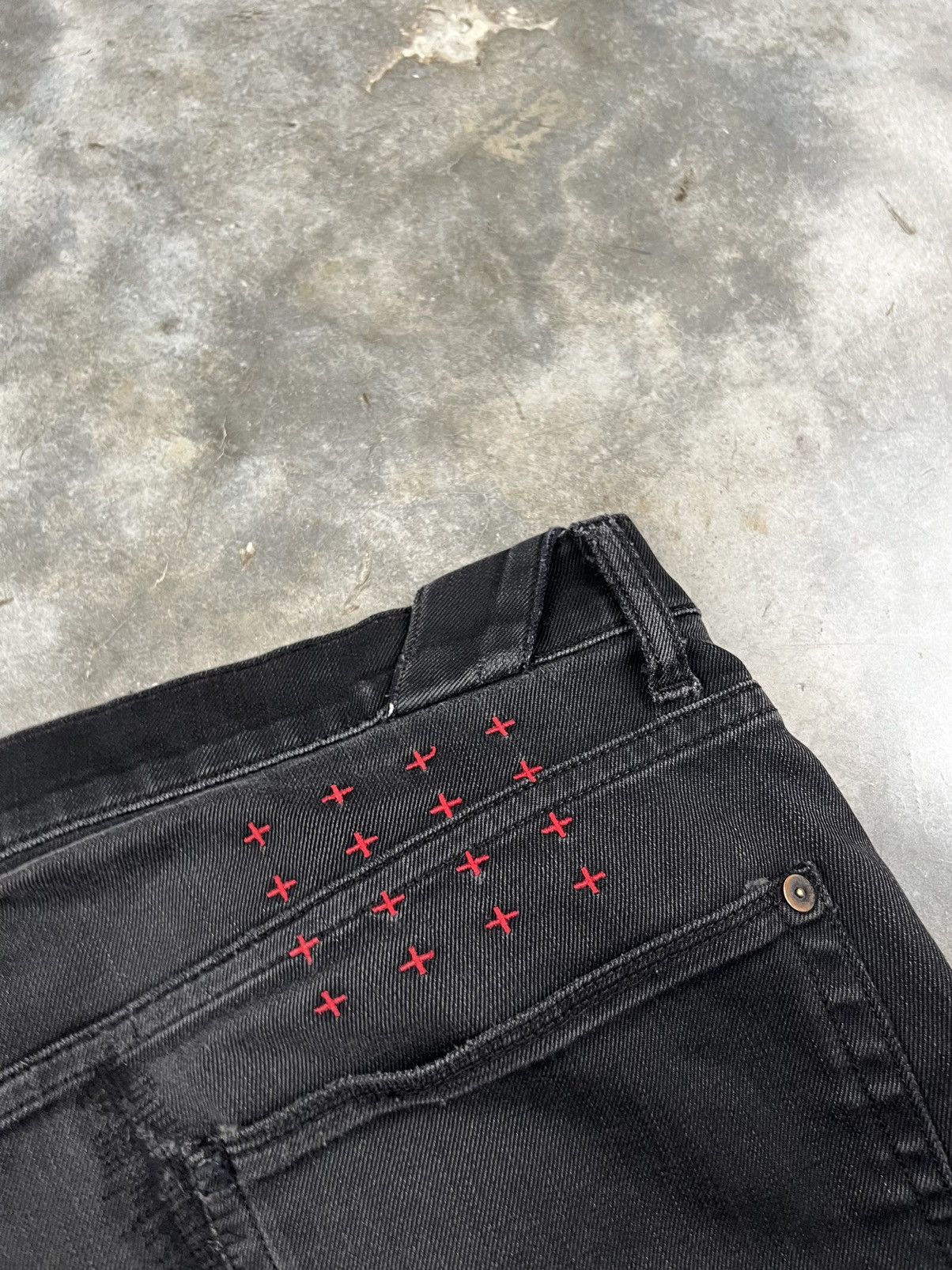 Ksubi Vintage Ksubi Slim Black Red Cross Denim Jeans Sz. 36 ❄️🧊🥣 Size US 36 / EU 52 - 4 Thumbnail