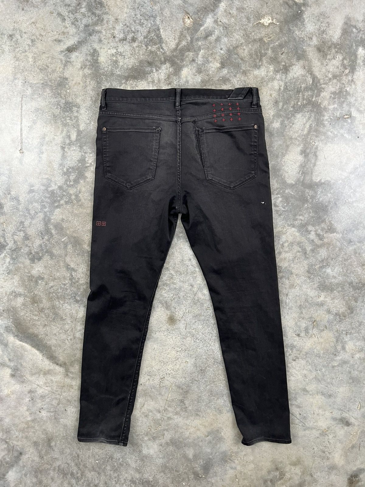 Ksubi Vintage Ksubi Slim Black Red Cross Denim Jeans Sz. 36 ❄️🧊🥣 Size US 36 / EU 52 - 2 Thumbnail