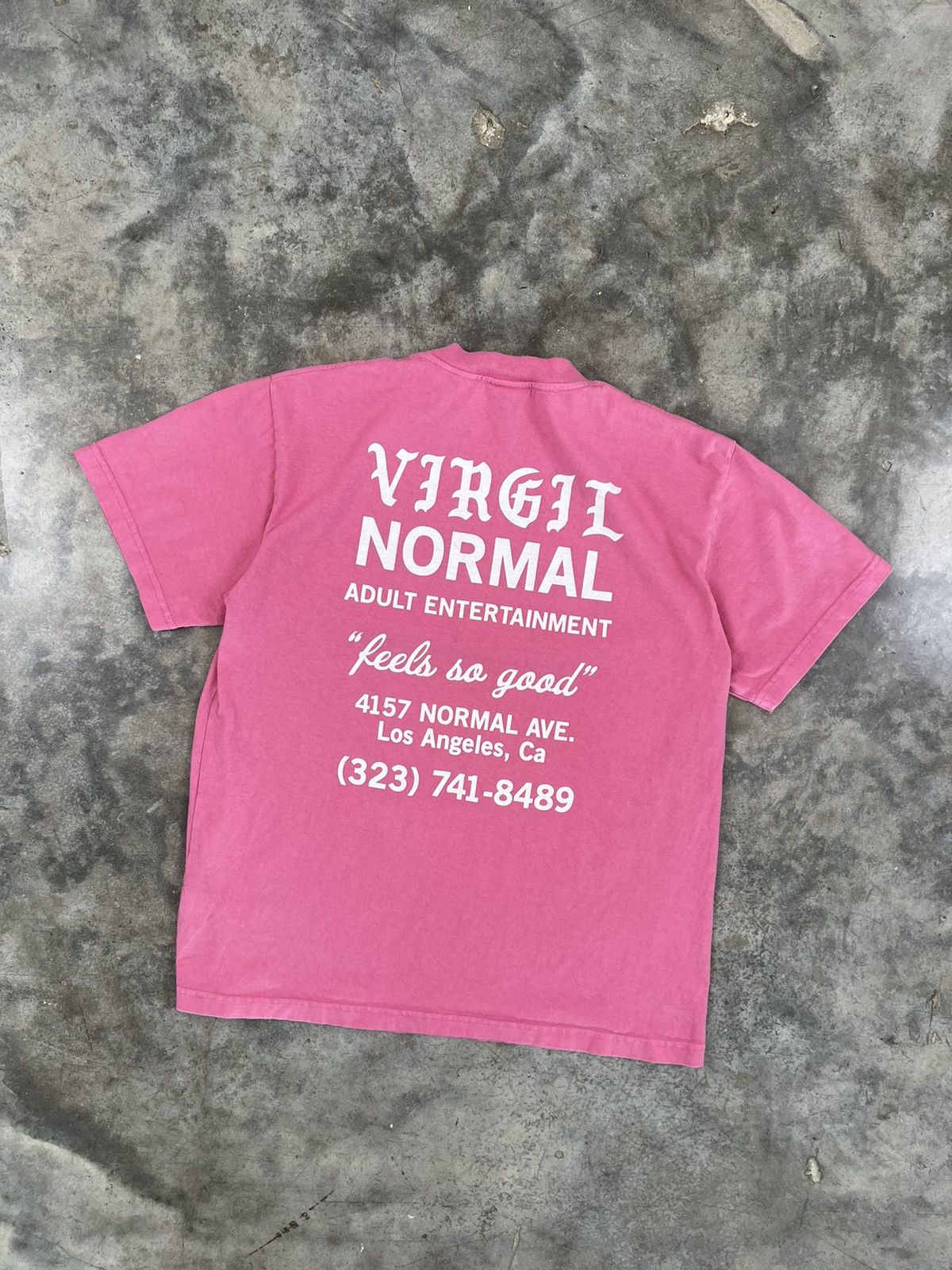 image of Vintage Virgil Normal Adult Entertainment Logo Tee Pink Medium, Men's