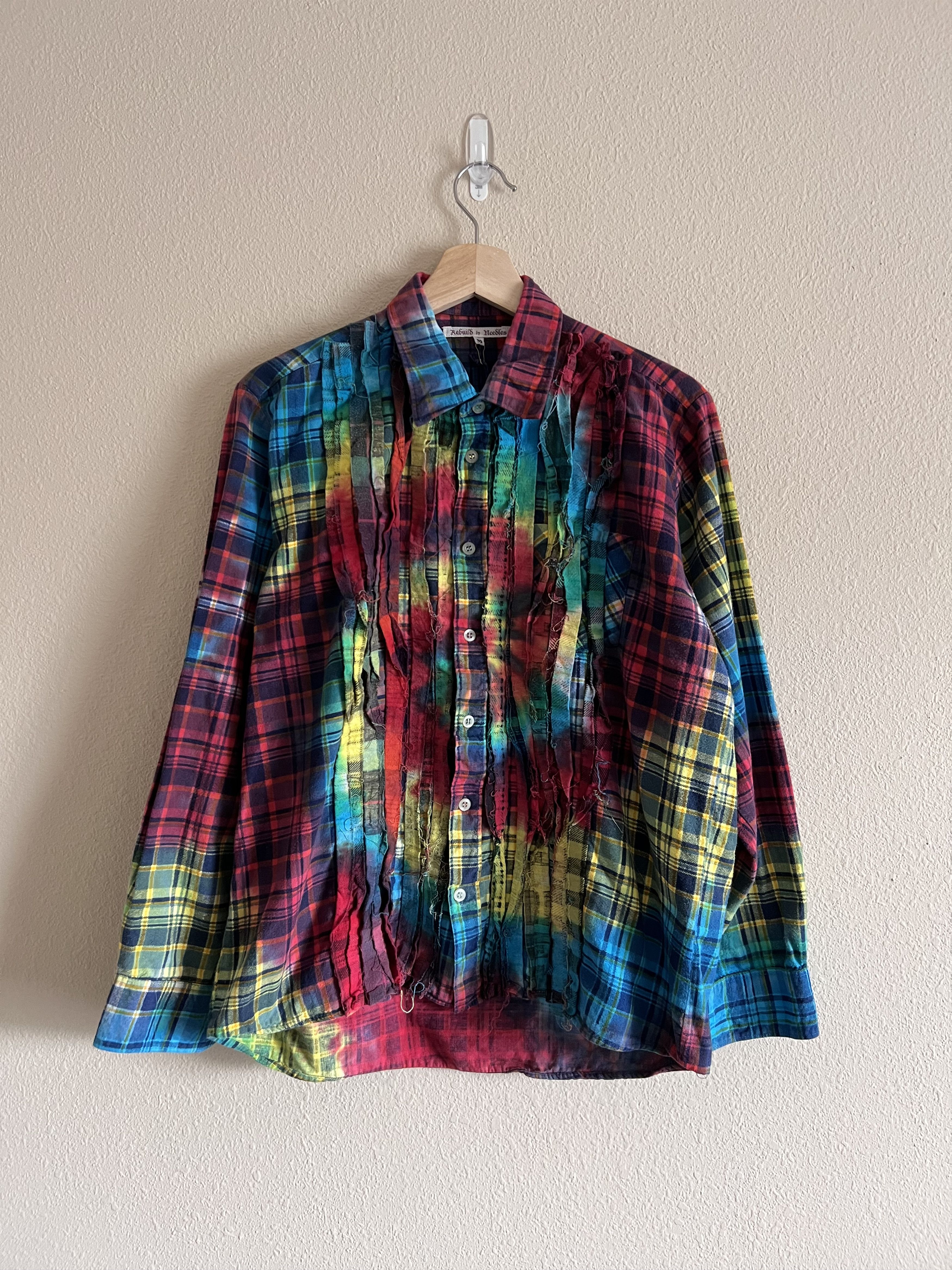 image of Needles Rebuild Tie Dye Ribbon Flannel, Men's (Size Medium)