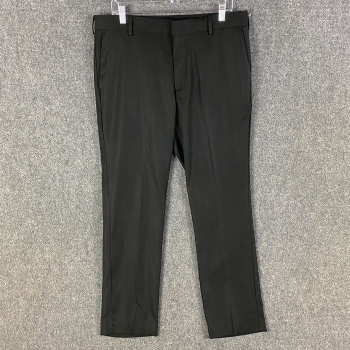 Izod Izod Slacks Men's 34x30 Slim Fit 100% Polyester Black Dress Pants ...