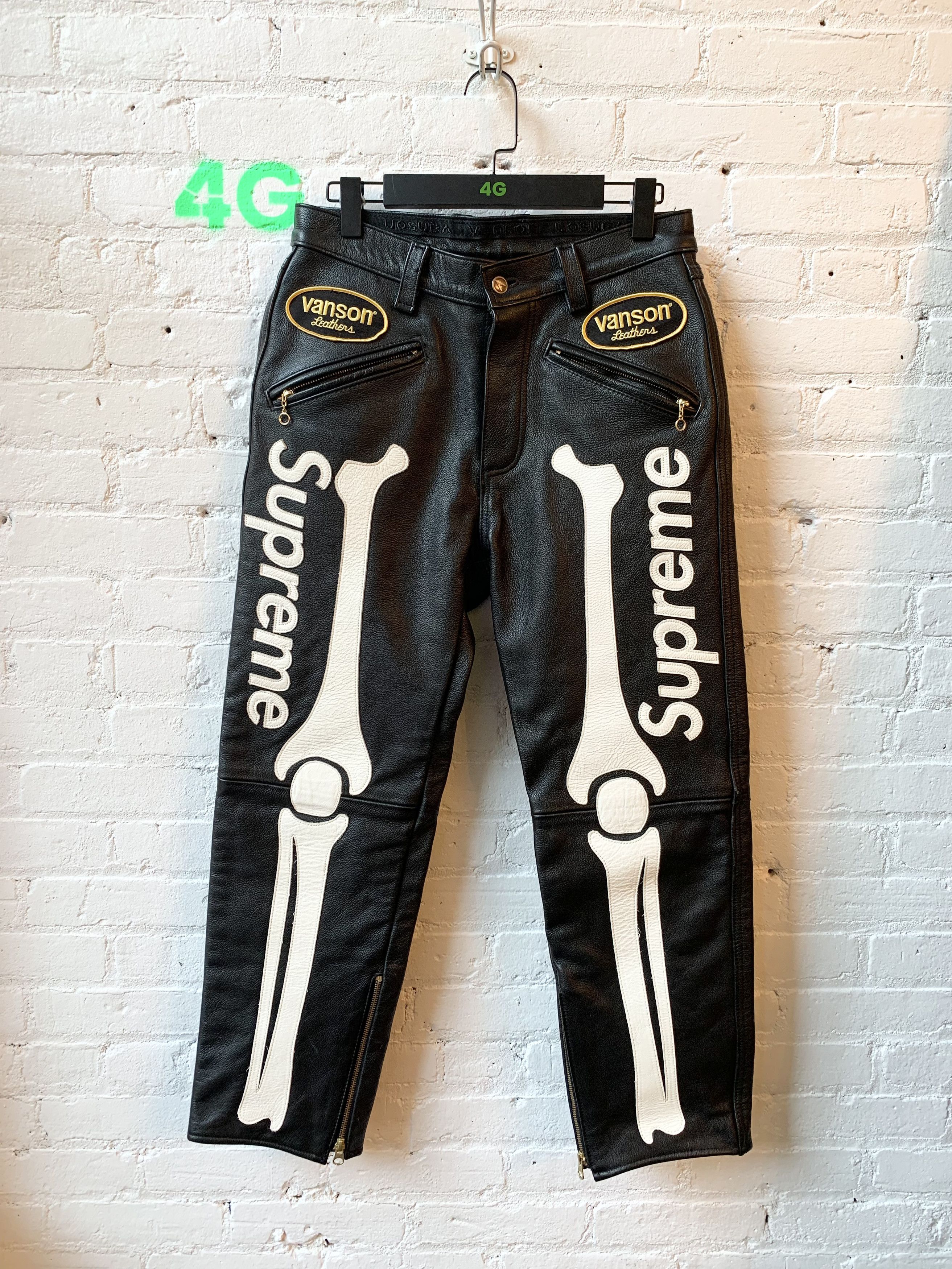 Supreme Supreme x Vanson Leather Bone Pants Sz 30 Grailed