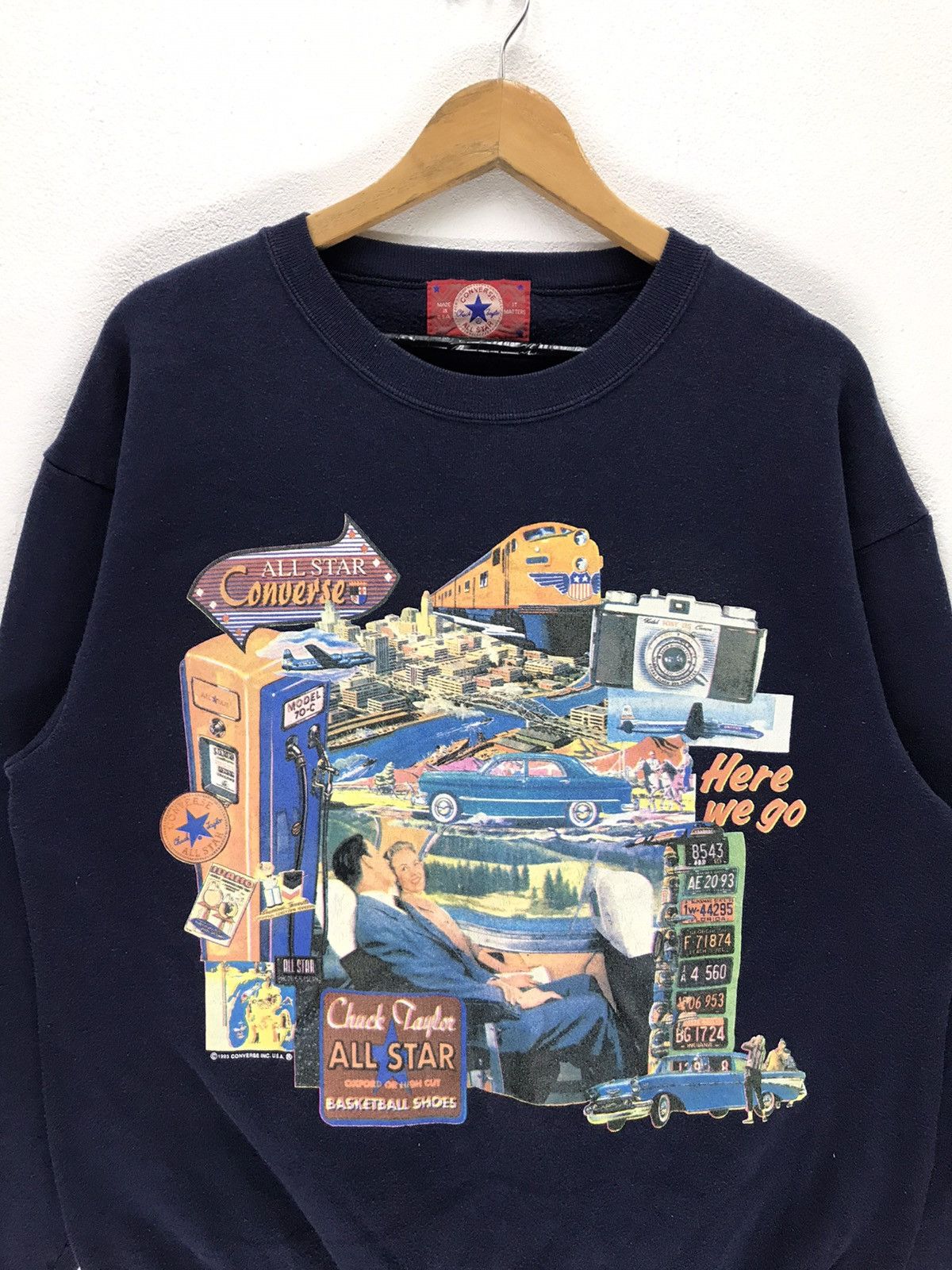 Converse × Sports Specialties × Vintage Vintage 90s 1993 Converse Chuck Taylor Rare Design Sweater Size US M / EU 48-50 / 2 - 2 Thumbnail