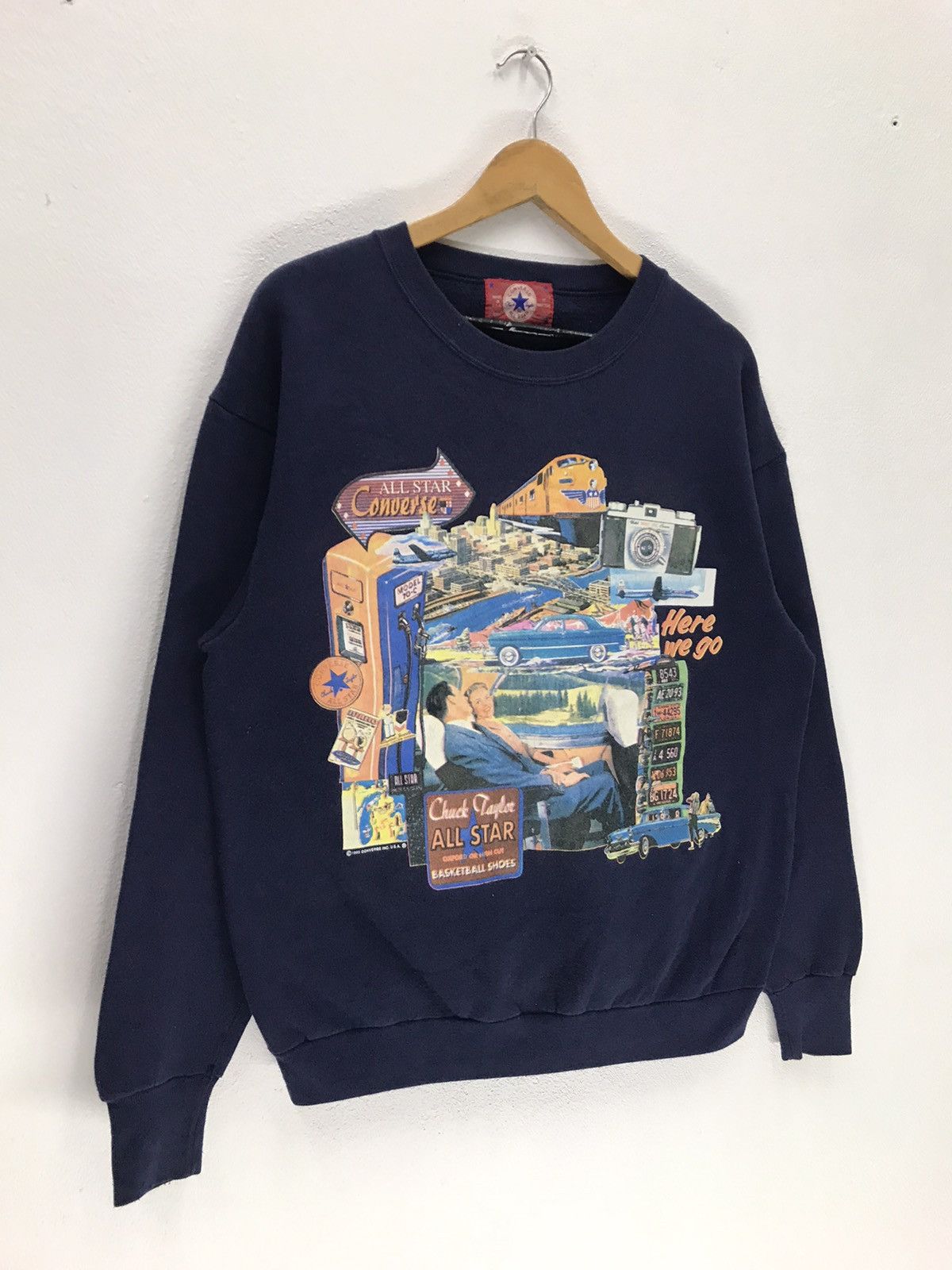 Converse × Sports Specialties × Vintage Vintage 90s 1993 Converse Chuck Taylor Rare Design Sweater Size US M / EU 48-50 / 2 - 5 Thumbnail