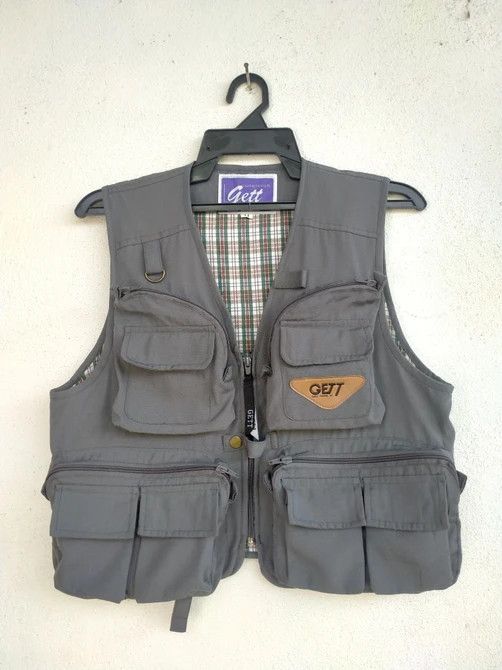 image of Tracey Vest Gett Tactical Multipocket Vest Hunting/fishing in Grey, Men's (Size Medium)