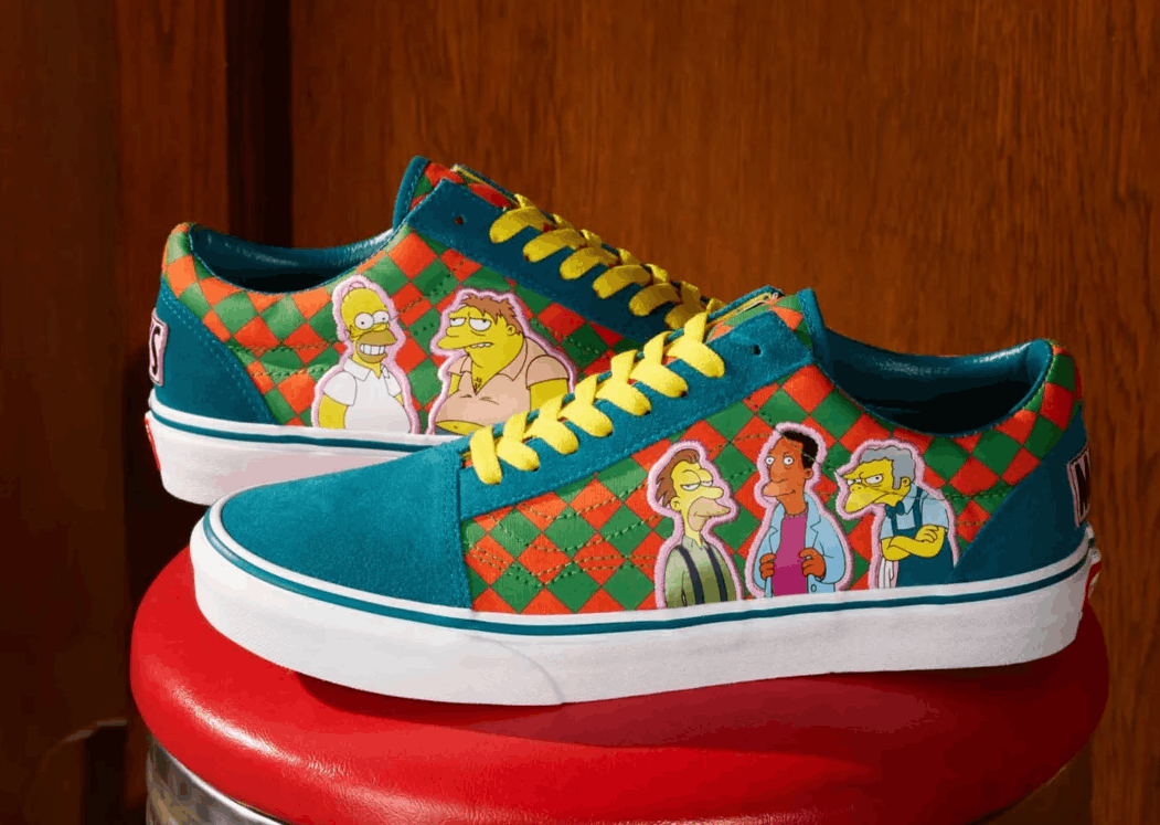 image of Size Us 7 Vans Old Skool The Simpsons Moe's Bar Green Shoes, Men's