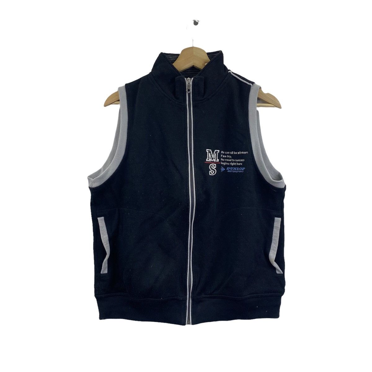 Vtg 90’ DUNLOP MOTORSPORT RACING Team Fleece Vest Jacket