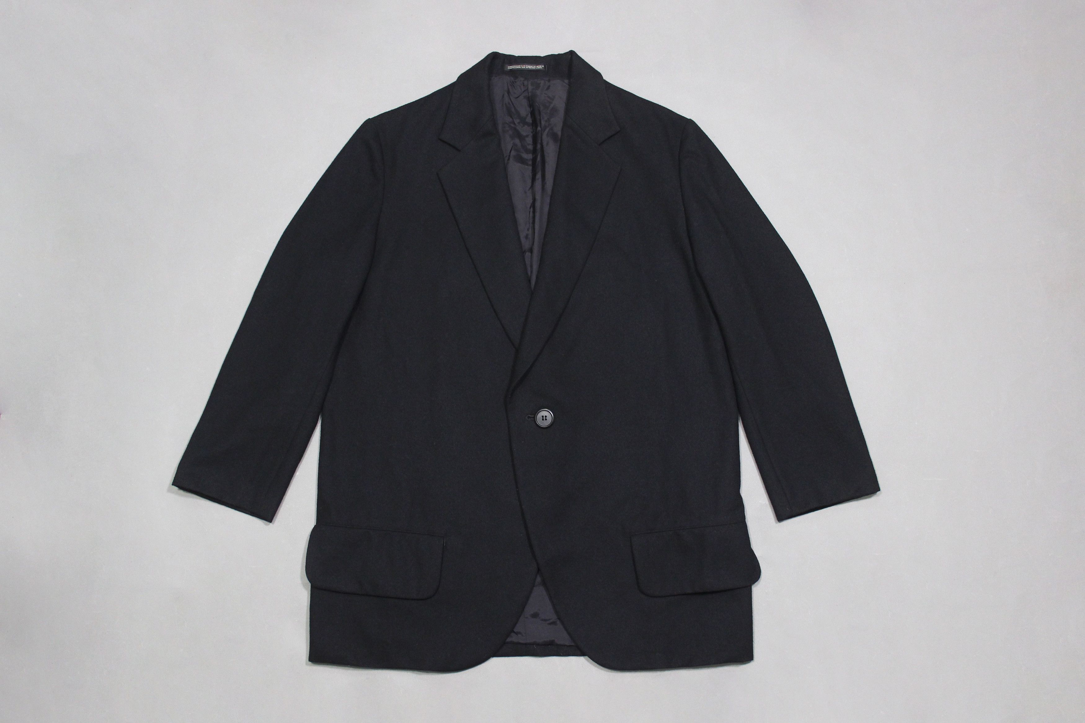 Pre-owned Yohji Yamamoto X Ys For Men Y's By Yohji Yamamoto Wool Long Sport Coat 3 Size In Black